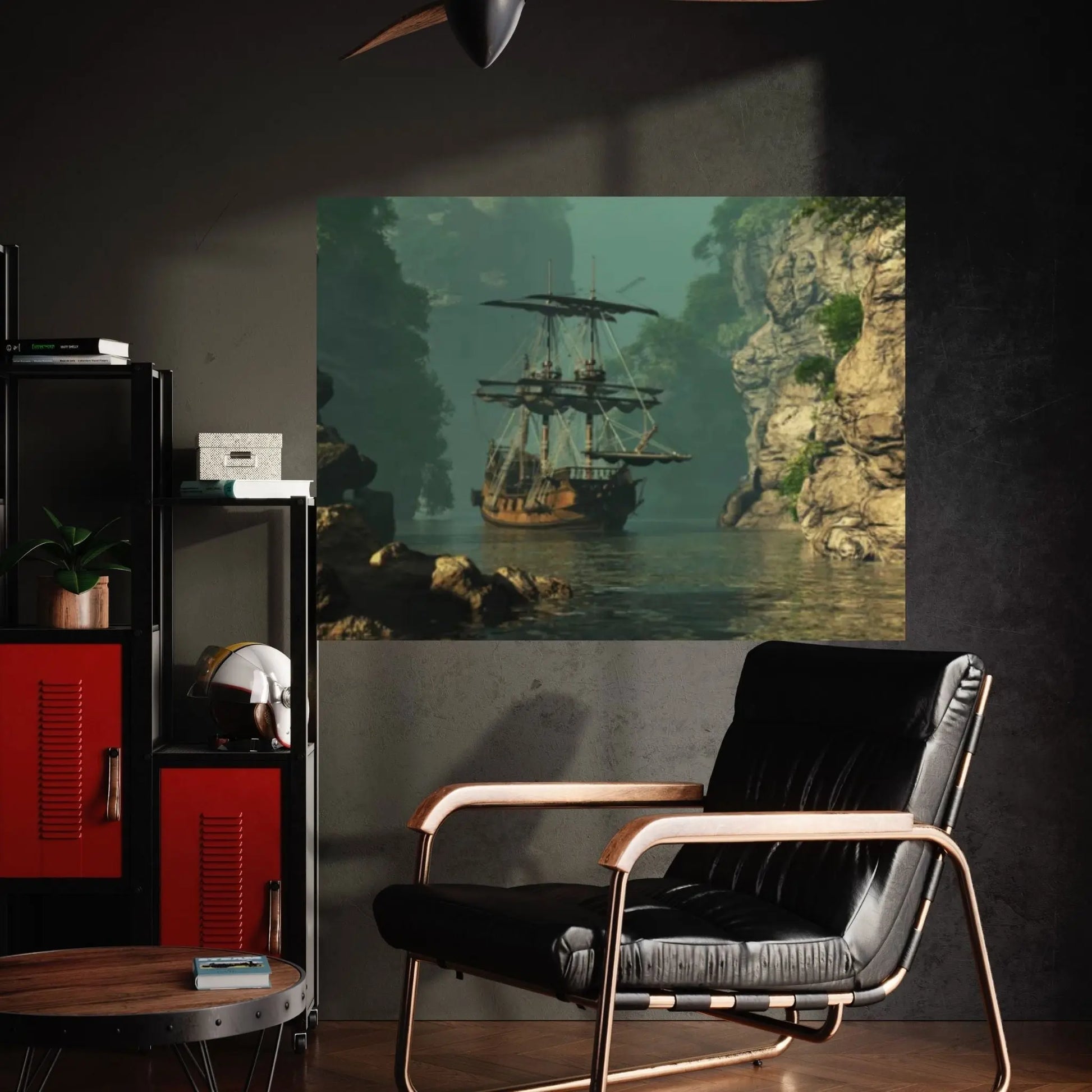 Sea Pirates Ship Canvas Wall Art, Pirates Canvas Wall Print, Corsair on Sea Wall Hangings - Y Canvas