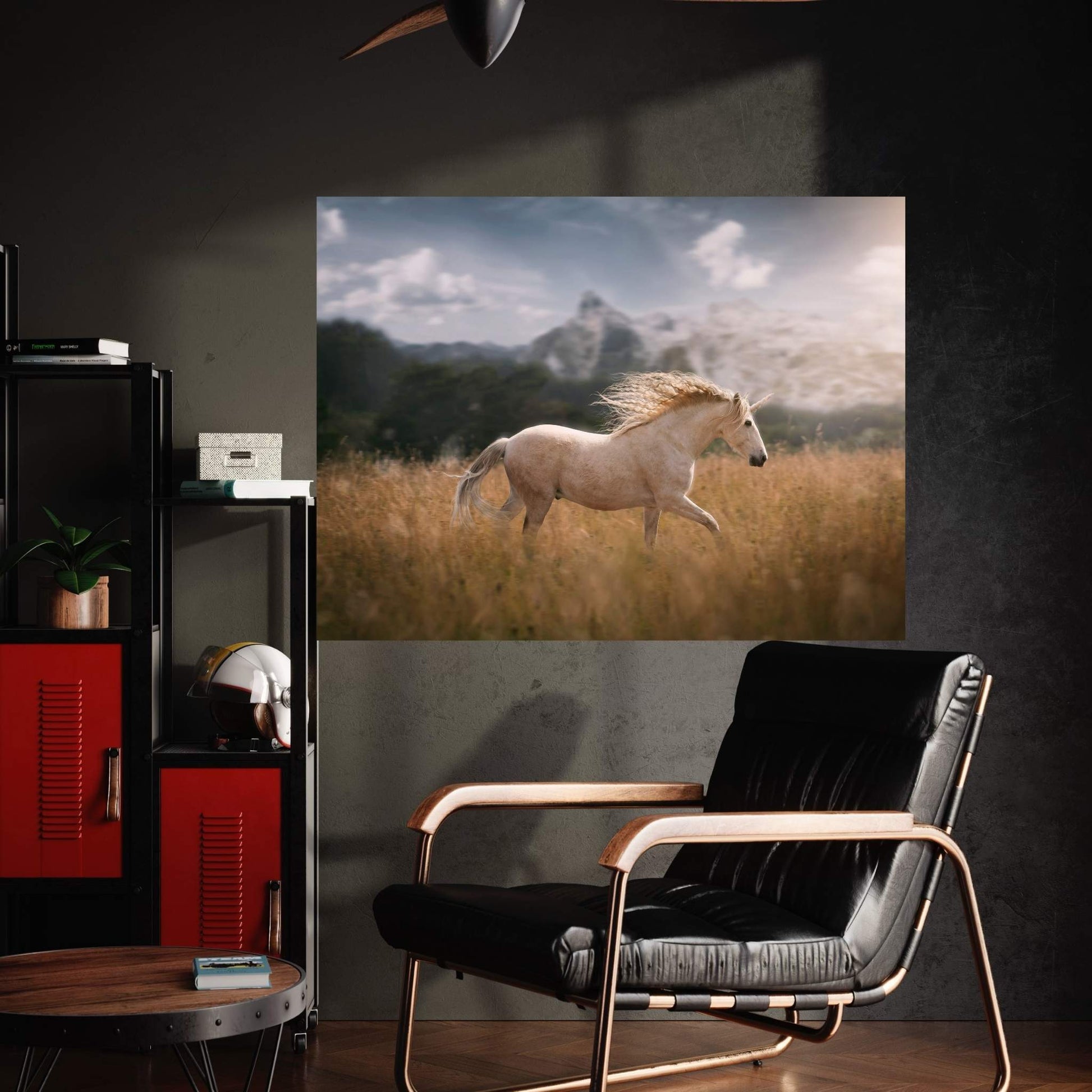 Beautiful White Horse Canvas Wall Art , Animal Wall Art - Y Canvas