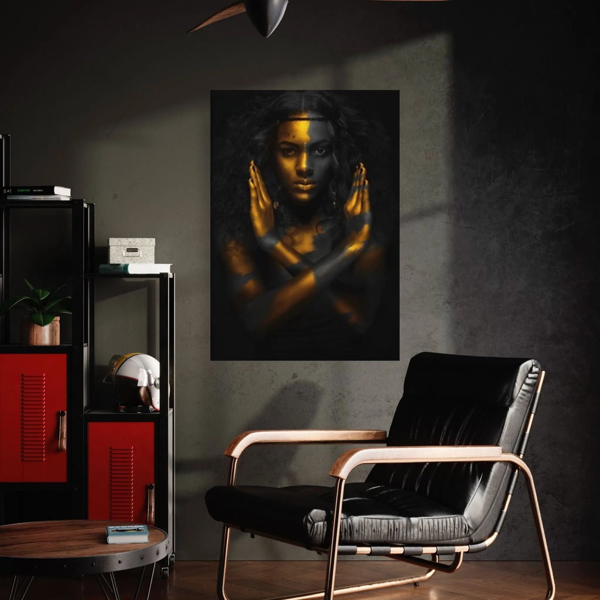Black and Gold African Nude Woman Indian Oil Painting on Canvas Posters and Prints Scandinavian Wall Art - Y Canvas