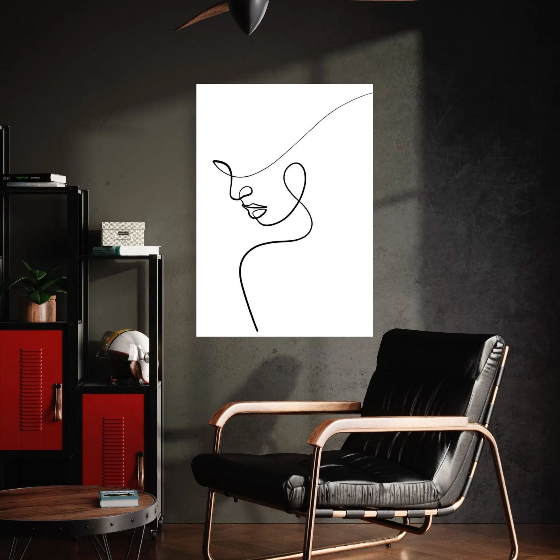 One Line Woman Canvas Wall Art - Y Canvas