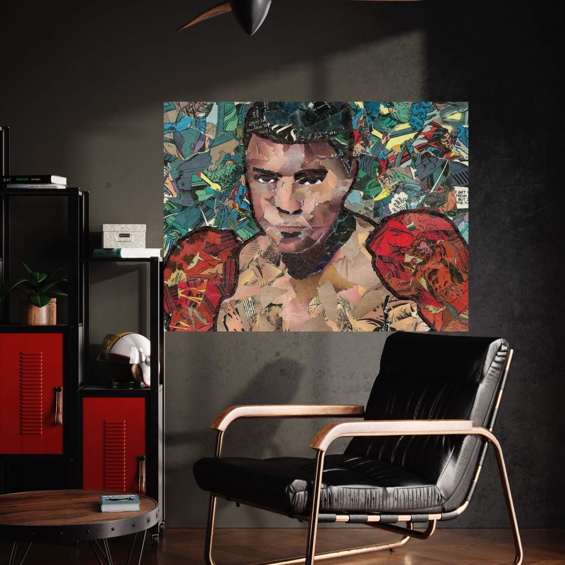 Ali Comic Collage Canvas Wall Art - Y Canvas