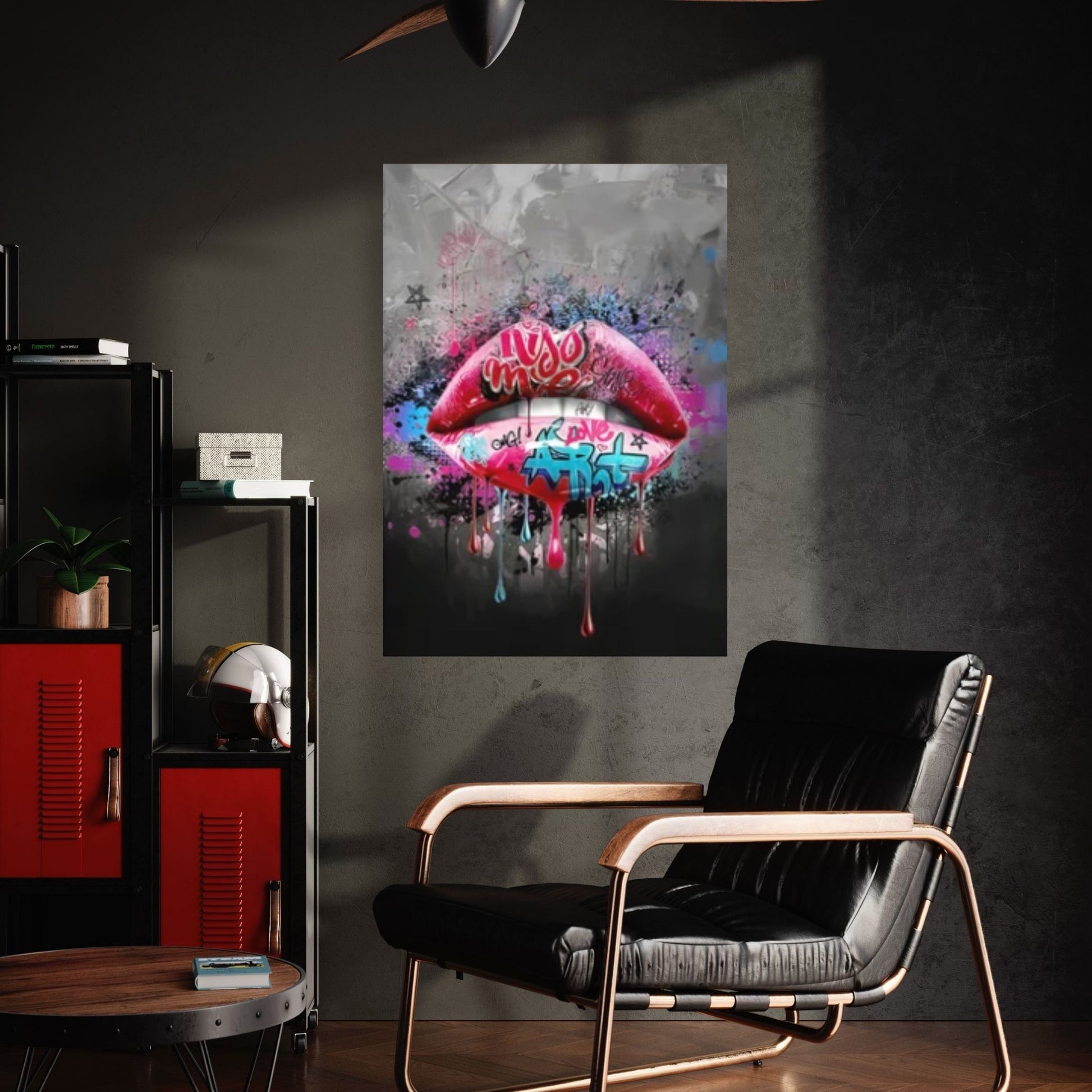 Banksy Poster, Sexy Lip Art Canvas Decor, Colourful Wall Art Decor - Y Canvas