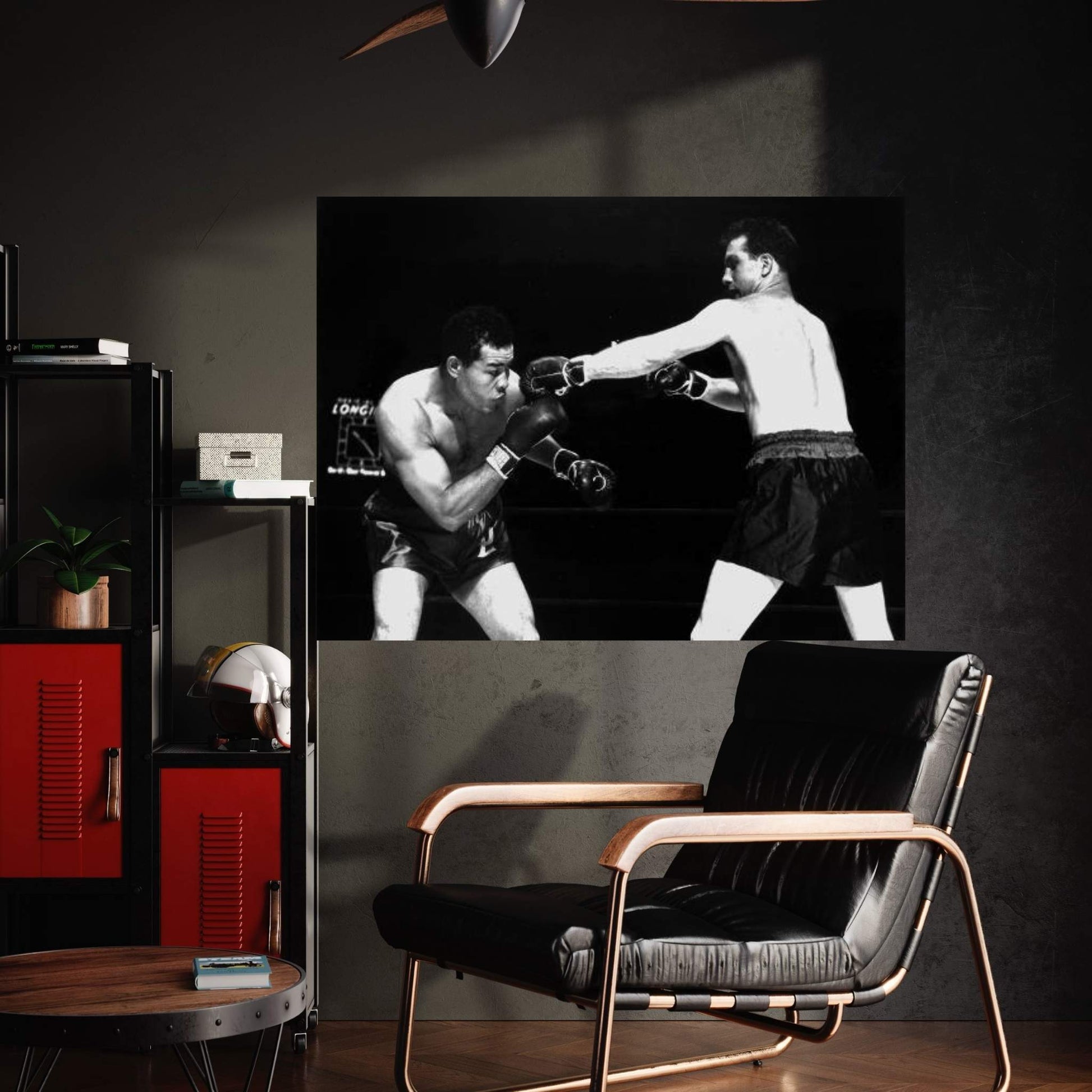 American boxer Joe Louis fighting with Billy Conn 1946 Canvas Wall Art - Y Canvas