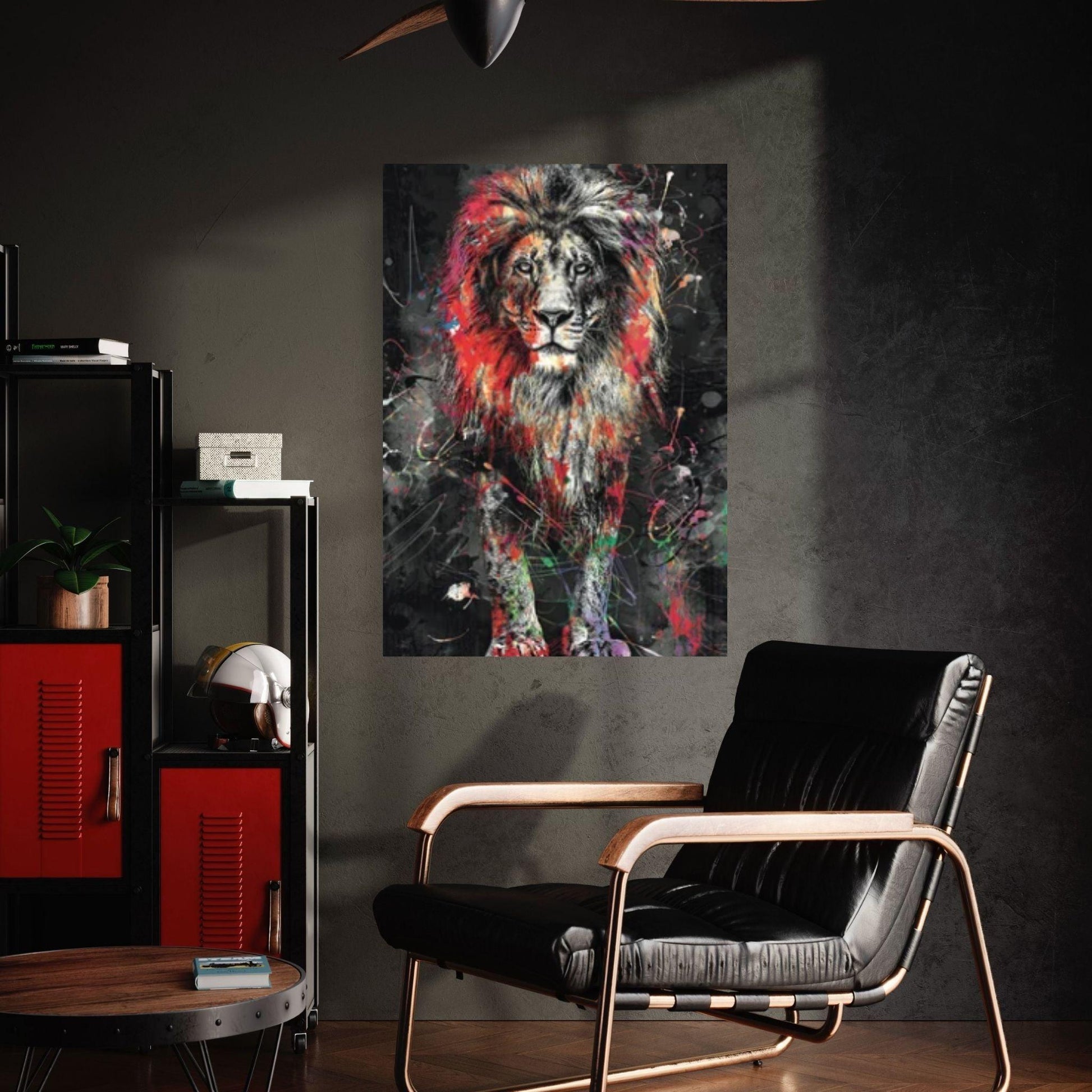 Lion Canvas Wall Art, Canvas Watercolor Home Decoration, Abstract Lion Painting Living Room Art, Animal Wall Art - Y Canvas