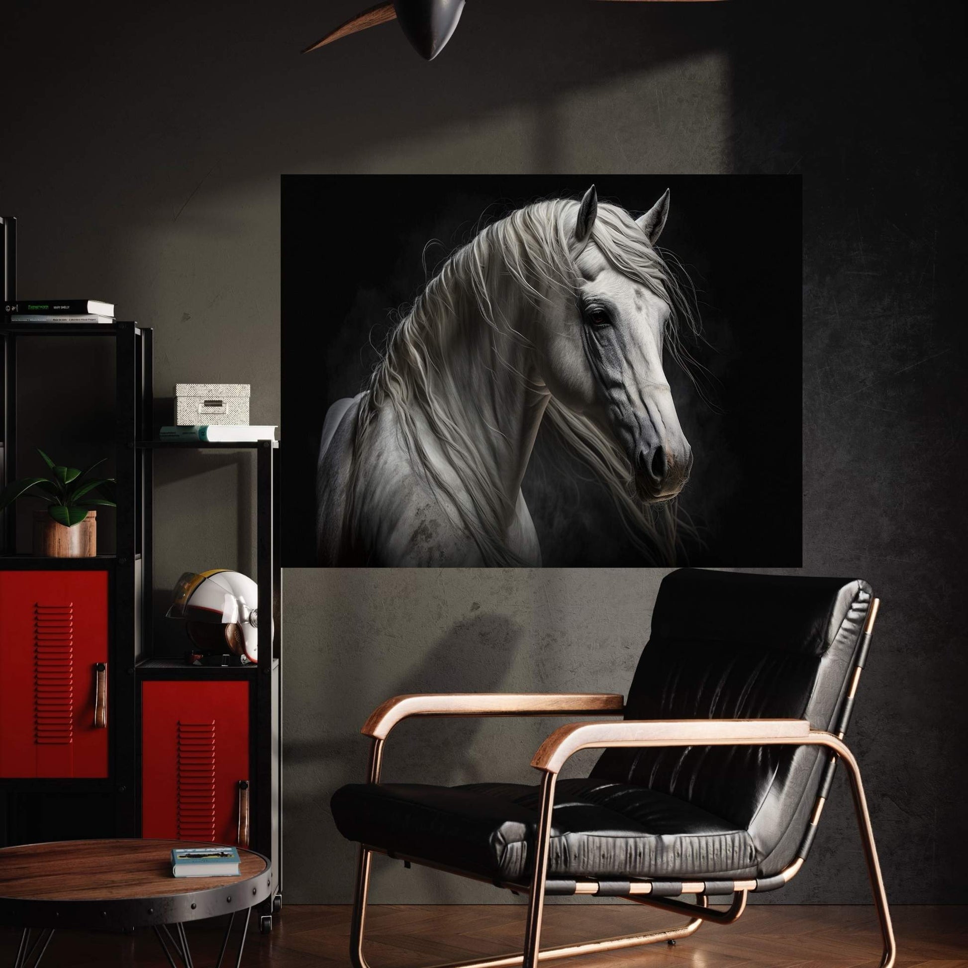 Beautiful White Horse Canvas Wall Art , Animal Wall Art - Y Canvas