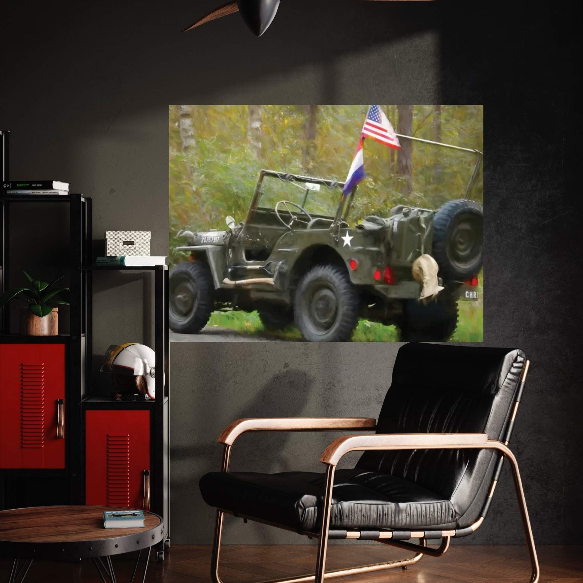 Jeep Willys In Watercolor Canvas Wall Art - Y Canvas