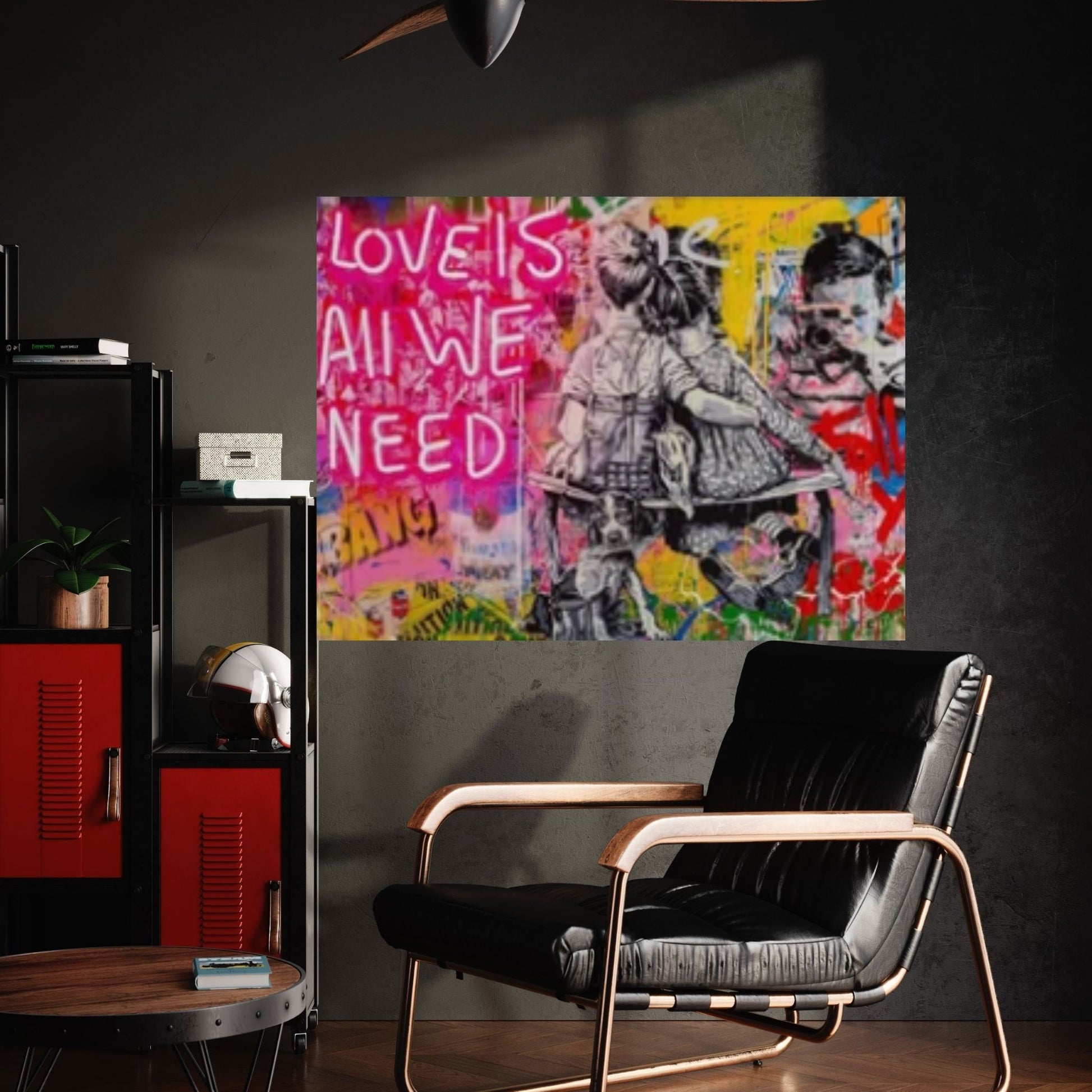 Banksy Art Love is All We Need Canvas Art / Banksy Art Love is All We Need Wall Art - Y Canvas