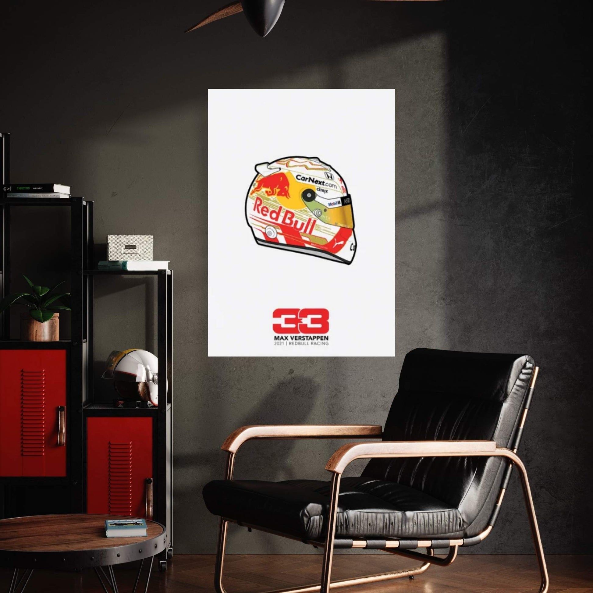 Max Verstappen Helmet 2021 (White) Canvas Wall Art - Y Canvas