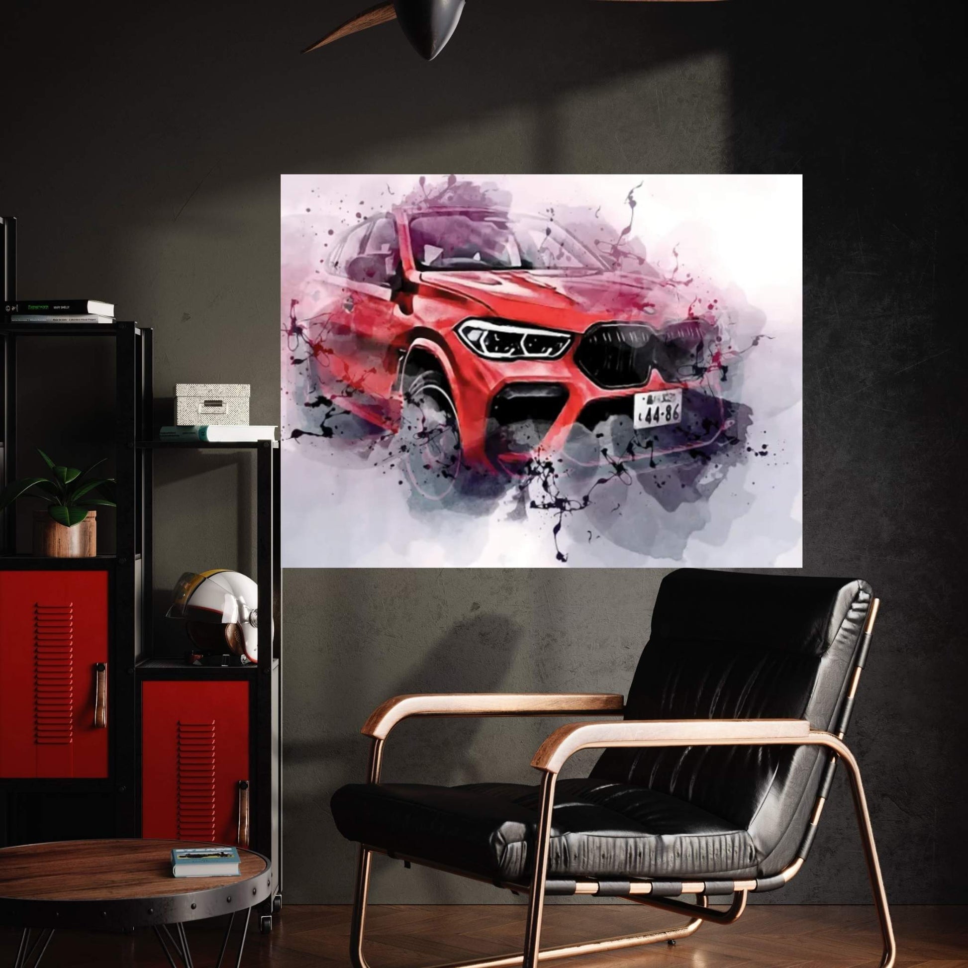 BMW X6M Competition Motion Blur 2022 Cars F96 Canvas Wall Art - Y Canvas