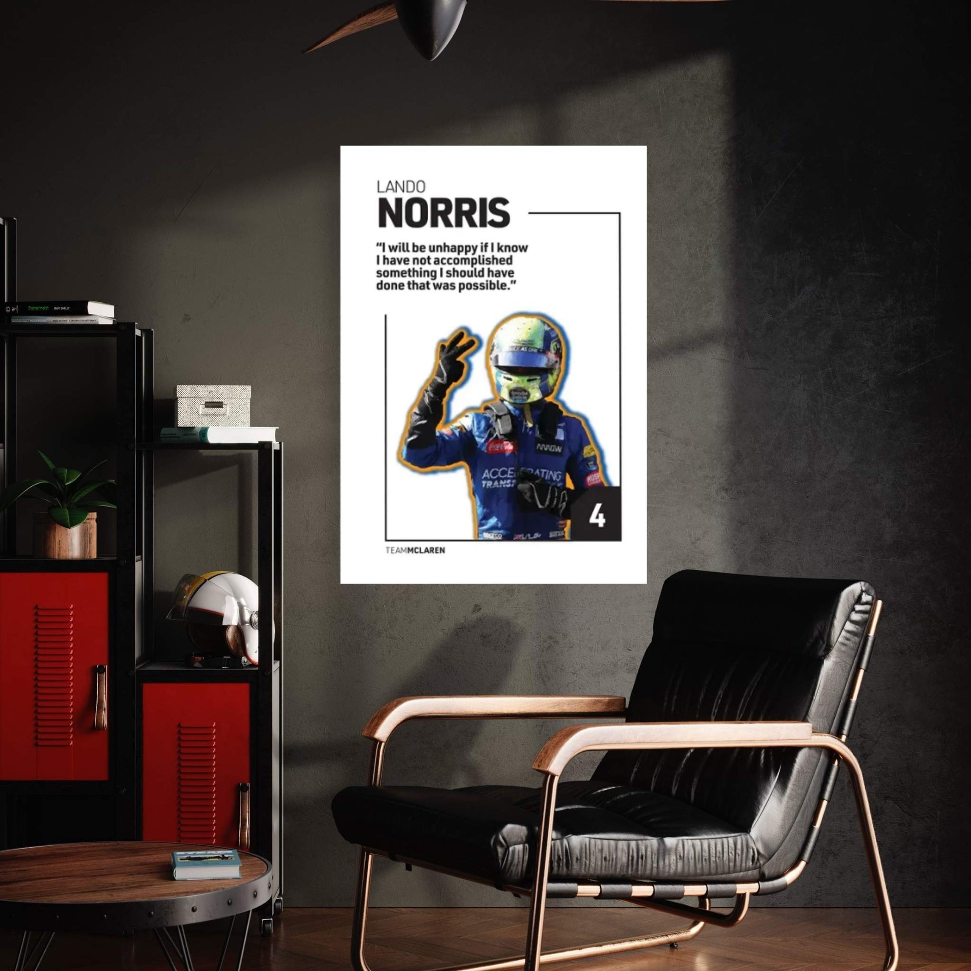 Lando Norris (White) Canvas Wall Art - Y Canvas