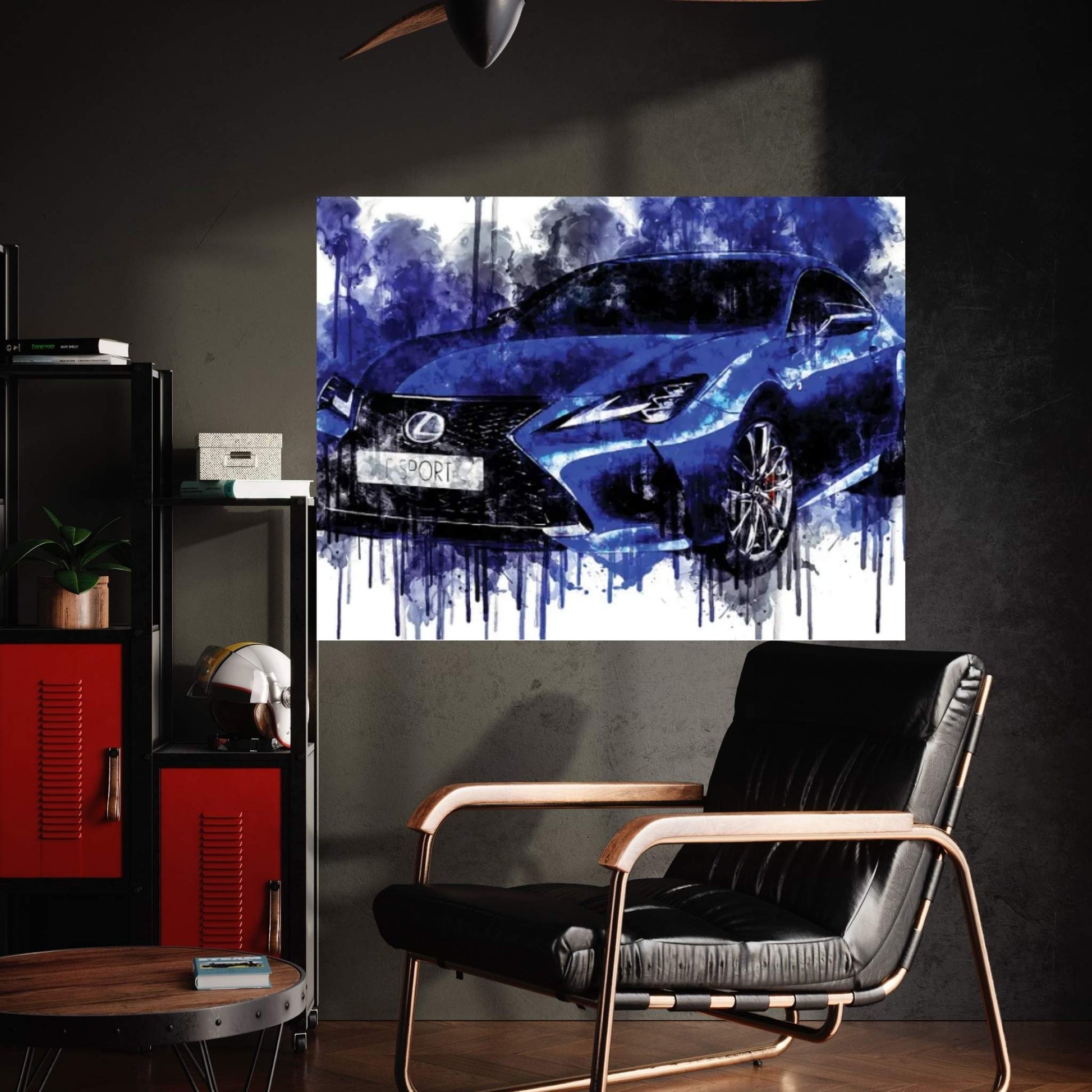 Car 2019 Lexus RC 350 F Sport Cars Watercolor Painting Colorful Art Canvas Wall Art - Y Canvas