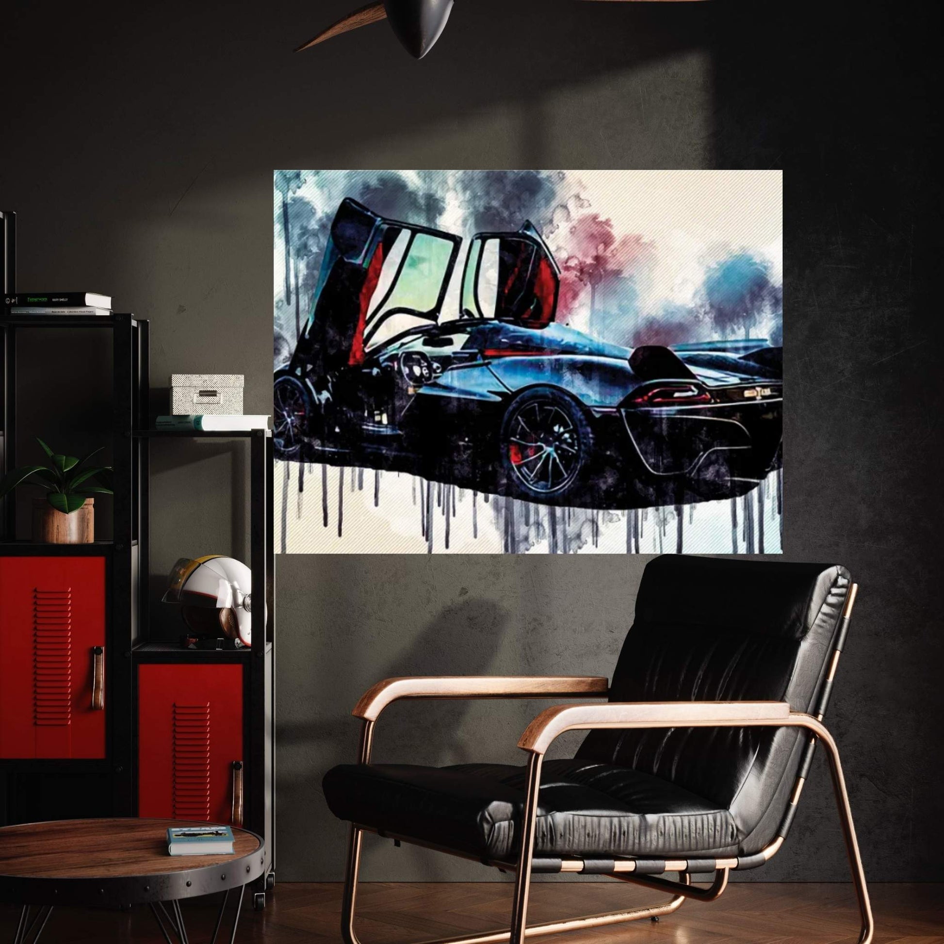 2020 SSC Tuatara Rear View Luxury Hypercar New Black Ssc Tuatara Sports Canvas Wall Art - Y Canvas