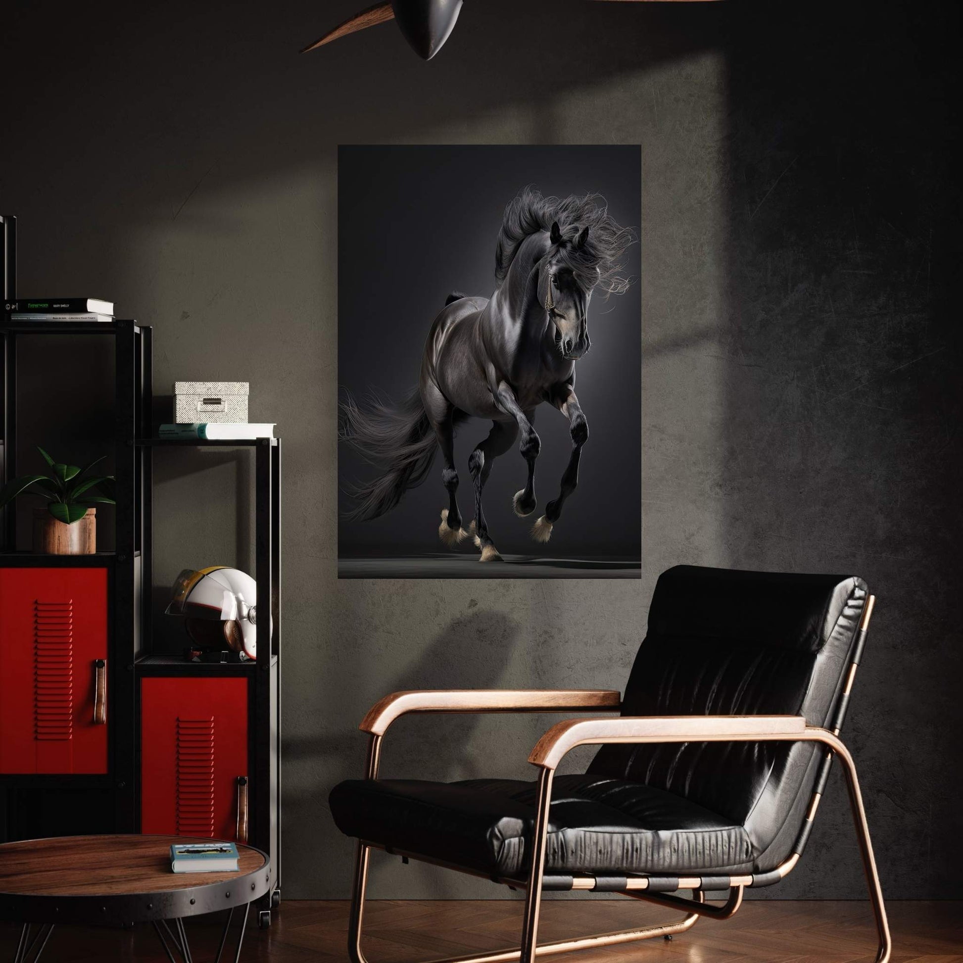 Beautiful Black Horse Canvas Wall Art , Animal Wall Art - Y Canvas