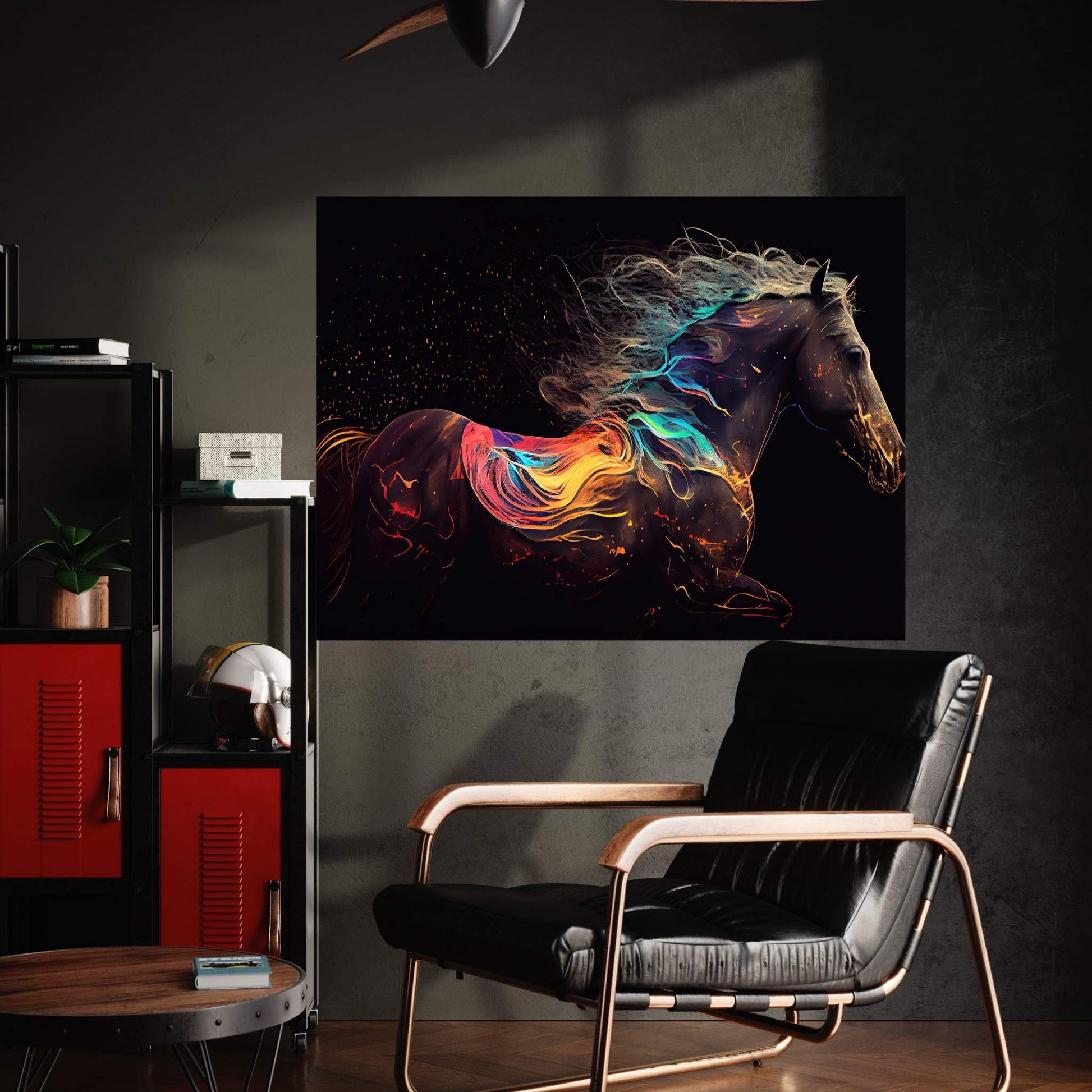 Colorful Horse Modern Abstract Animal Canvas Wall Art - Y Canvas