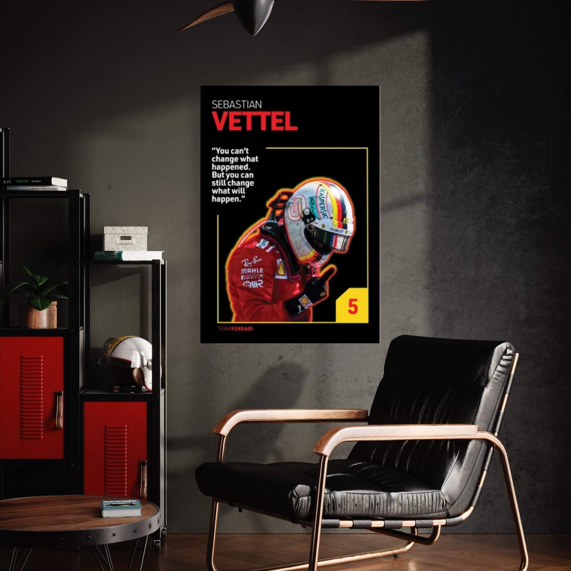 Sebastian Vettel (Black) Canvas Wall Art - Y Canvas