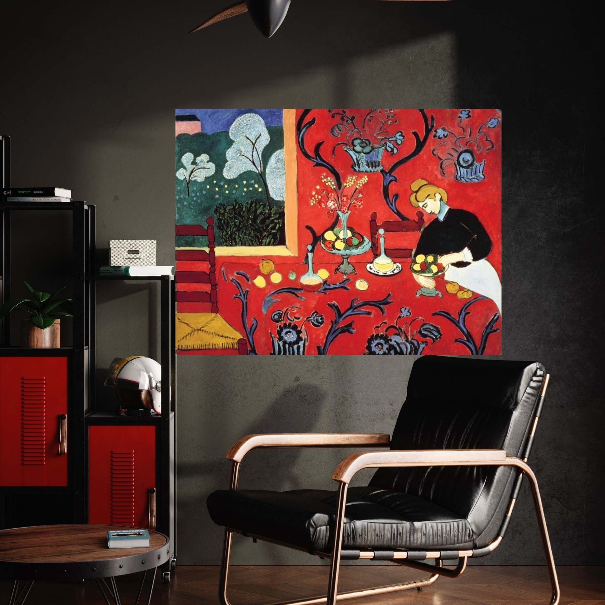 Breakfast in the Red Room Canvas Wall Art - Y Canvas