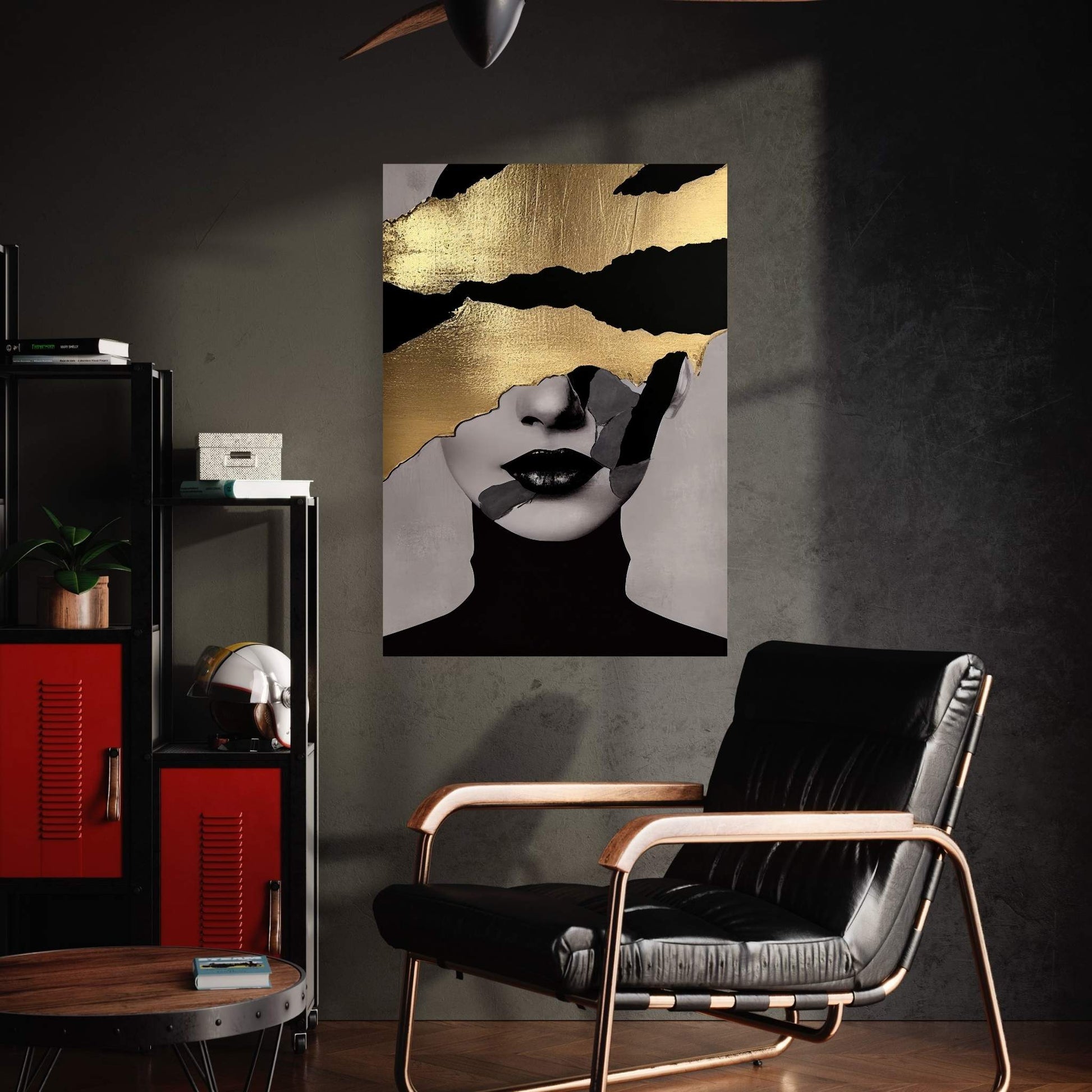Modern Woman Gold Details Canvas Wall Art - Y Canvas