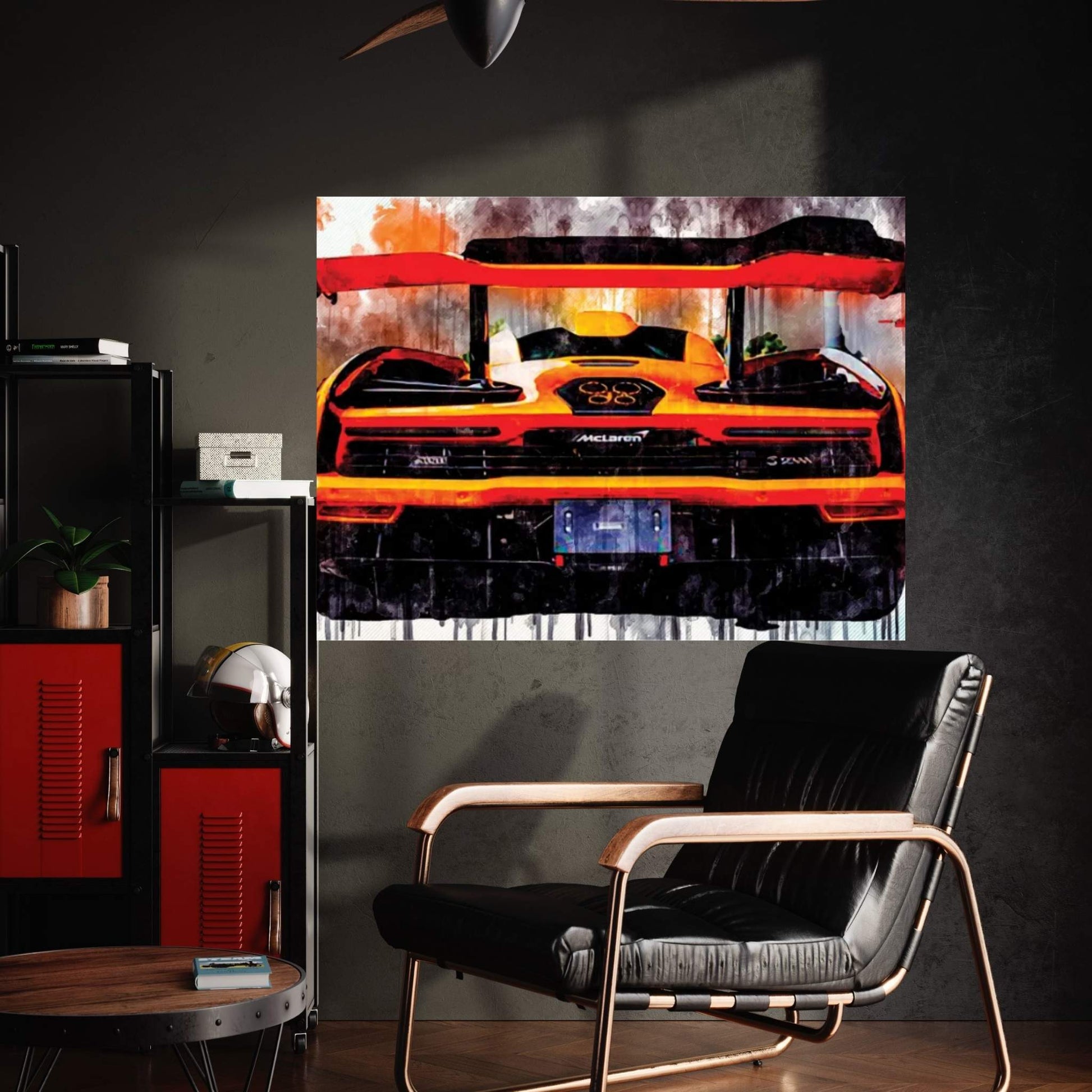 Mclaren Senna Rear View Orange Hypercar Orange Supercar British Sports Cars Canvas Wall Art - Y Canvas