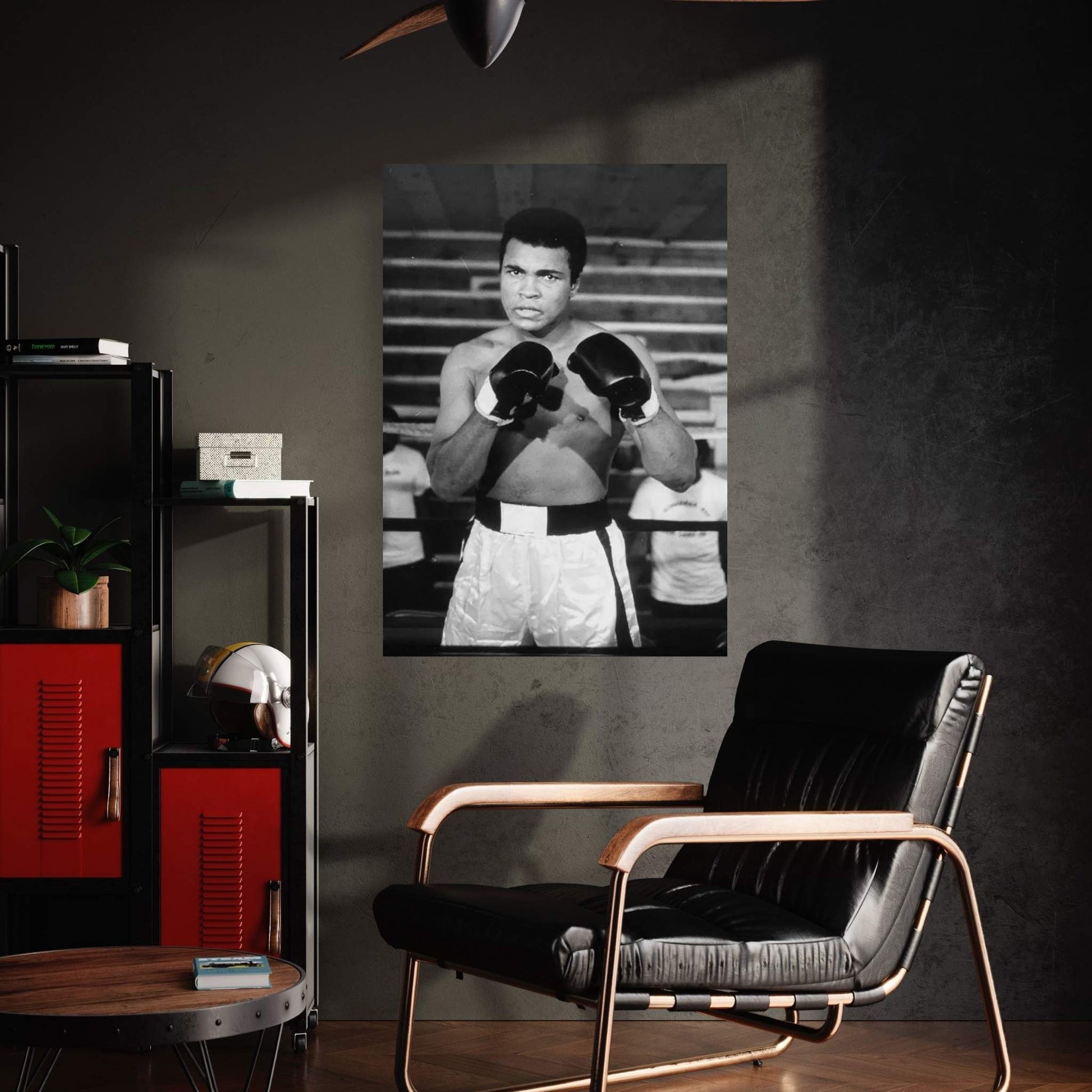 Muhammad Ali With A Fierce Glare While Training Canvas Wall Art - Y Canvas