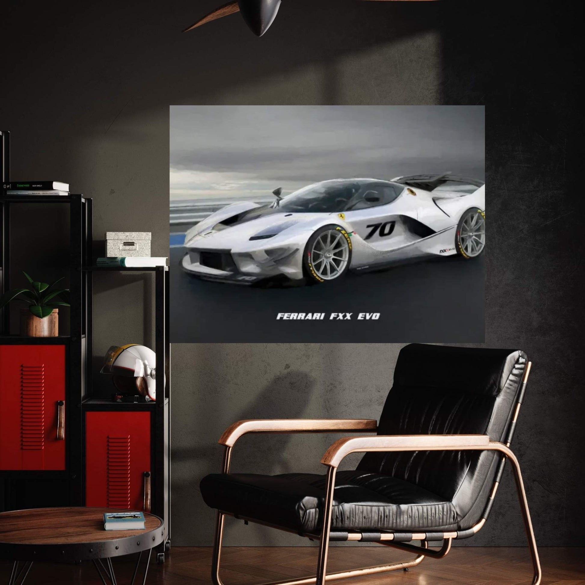 Ferrari FXX Evo In Watercolor Canvas Wall Art - Y Canvas