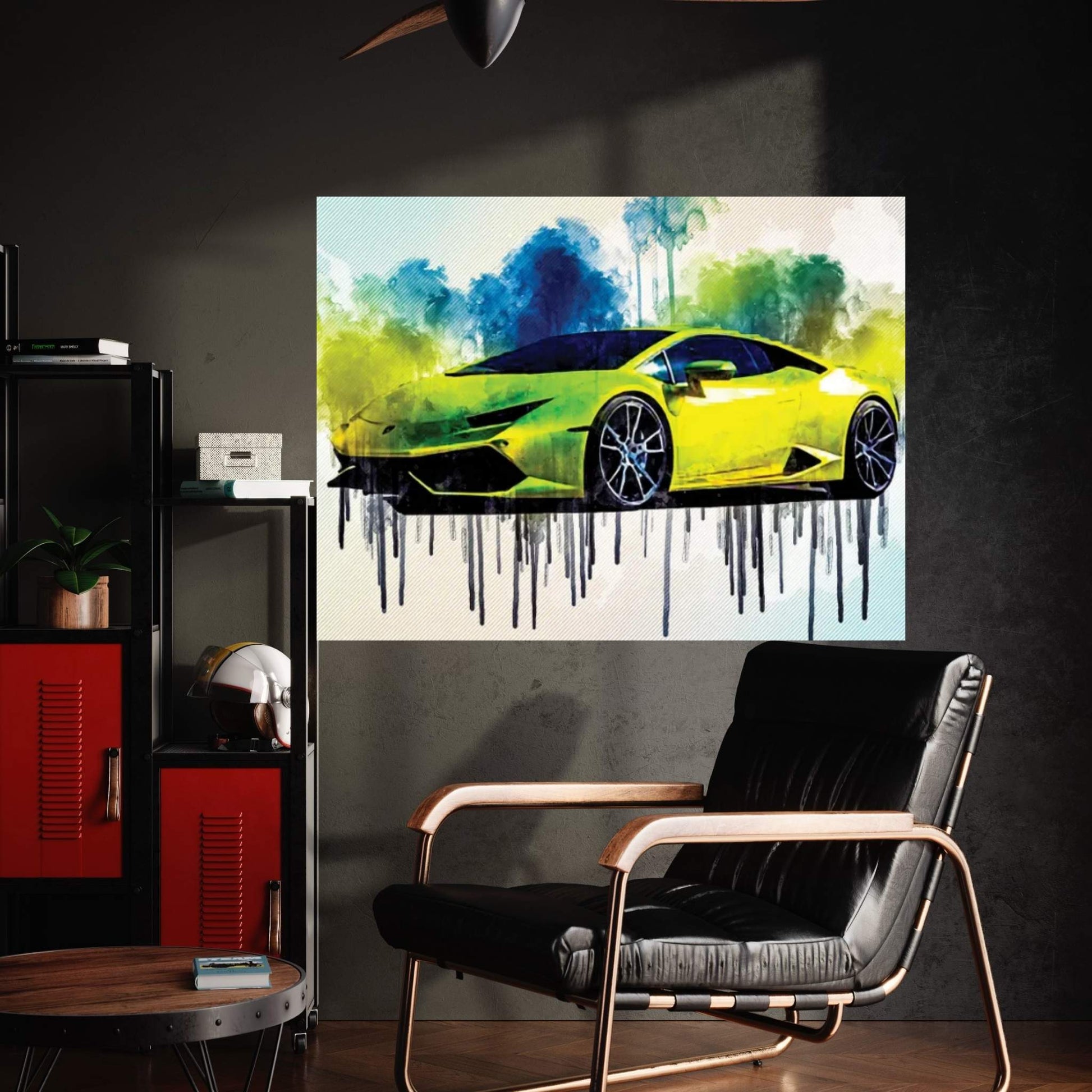 Lamborghini Huracan 2015 Hypercar Green Canvas Wall Art - Y Canvas