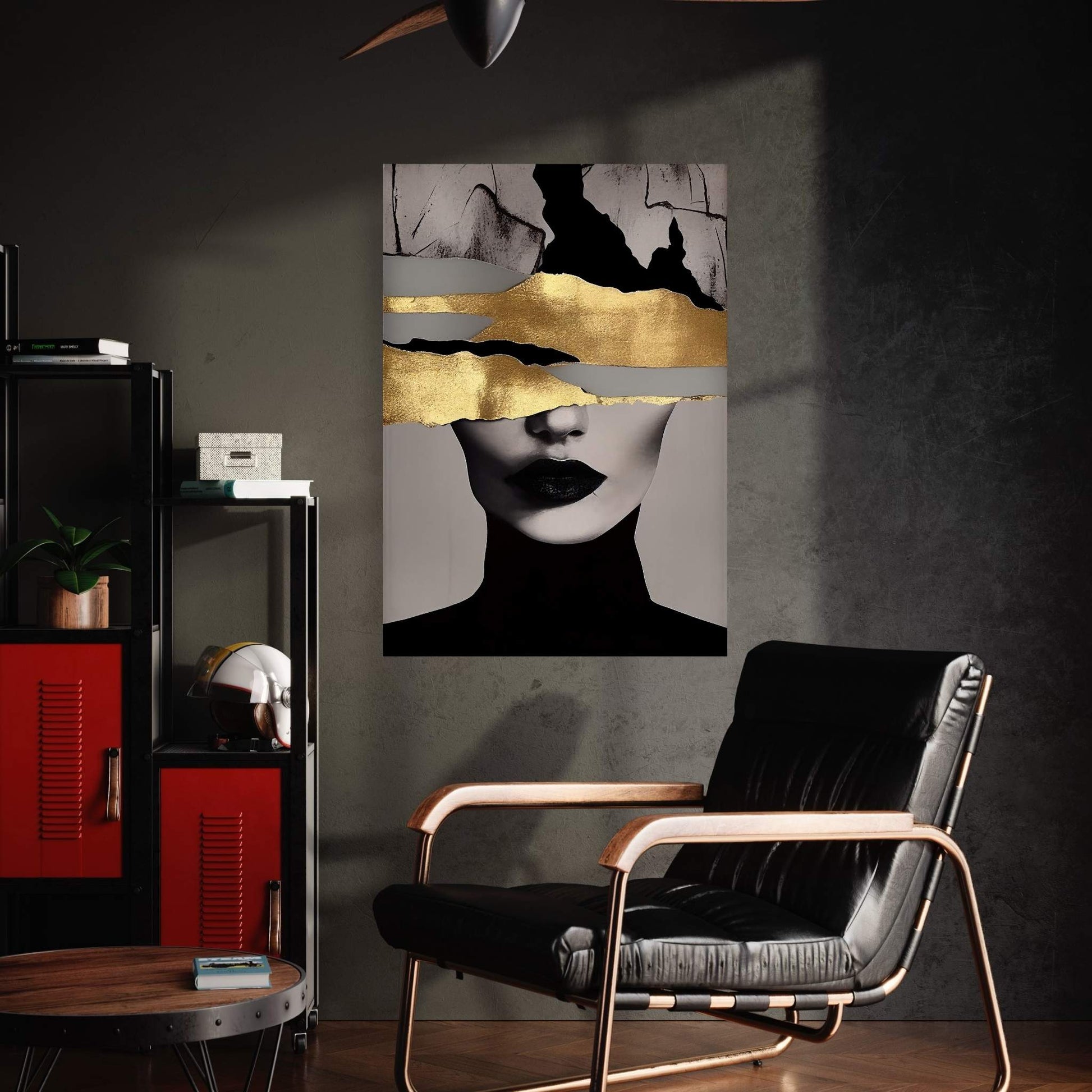 Modern Woman Gold Details Canvas Wall Art - Y Canvas