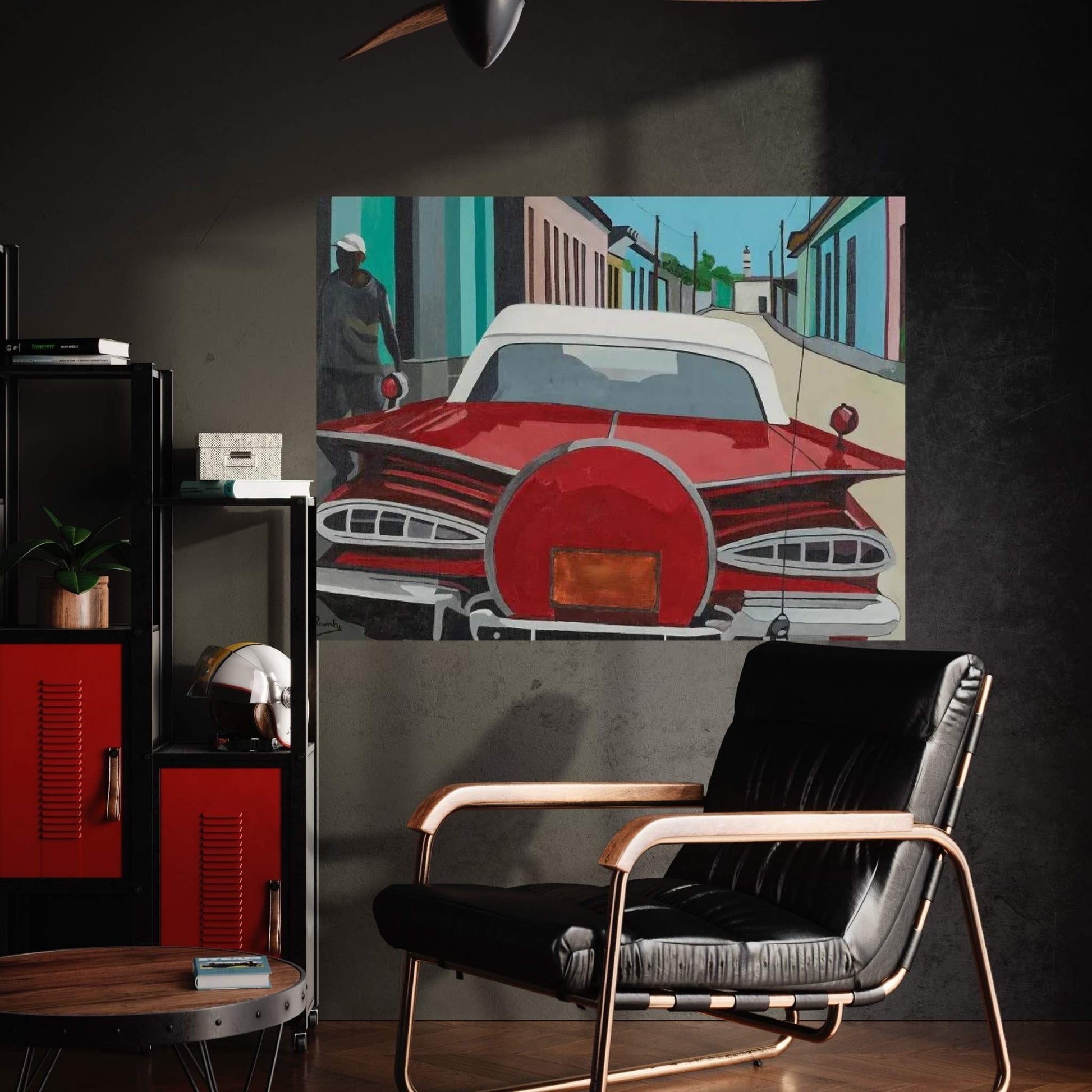 Red Car Canvas Wall Art - Y Canvas