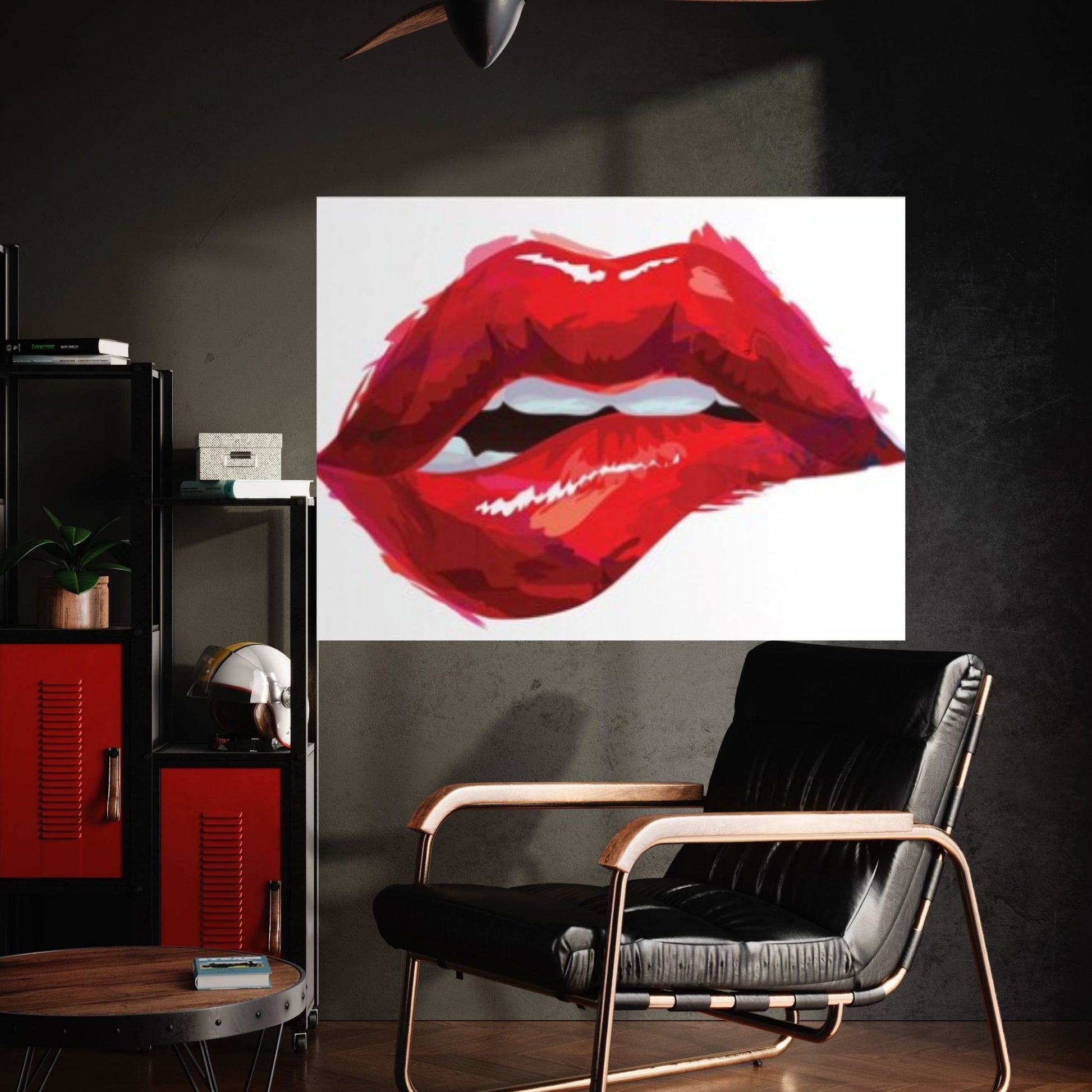 Large Sexy Red Lips Print on Canvas, Christmas Gift - Y Canvas