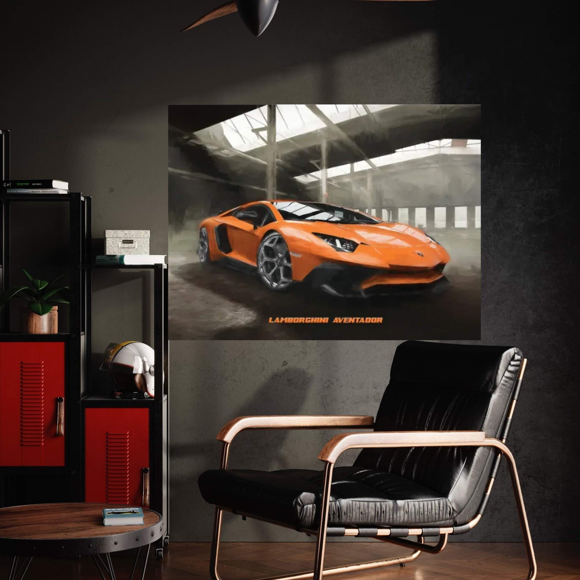 Lamborghini Aventador In Watercolor Canvas Wall Art - Y Canvas