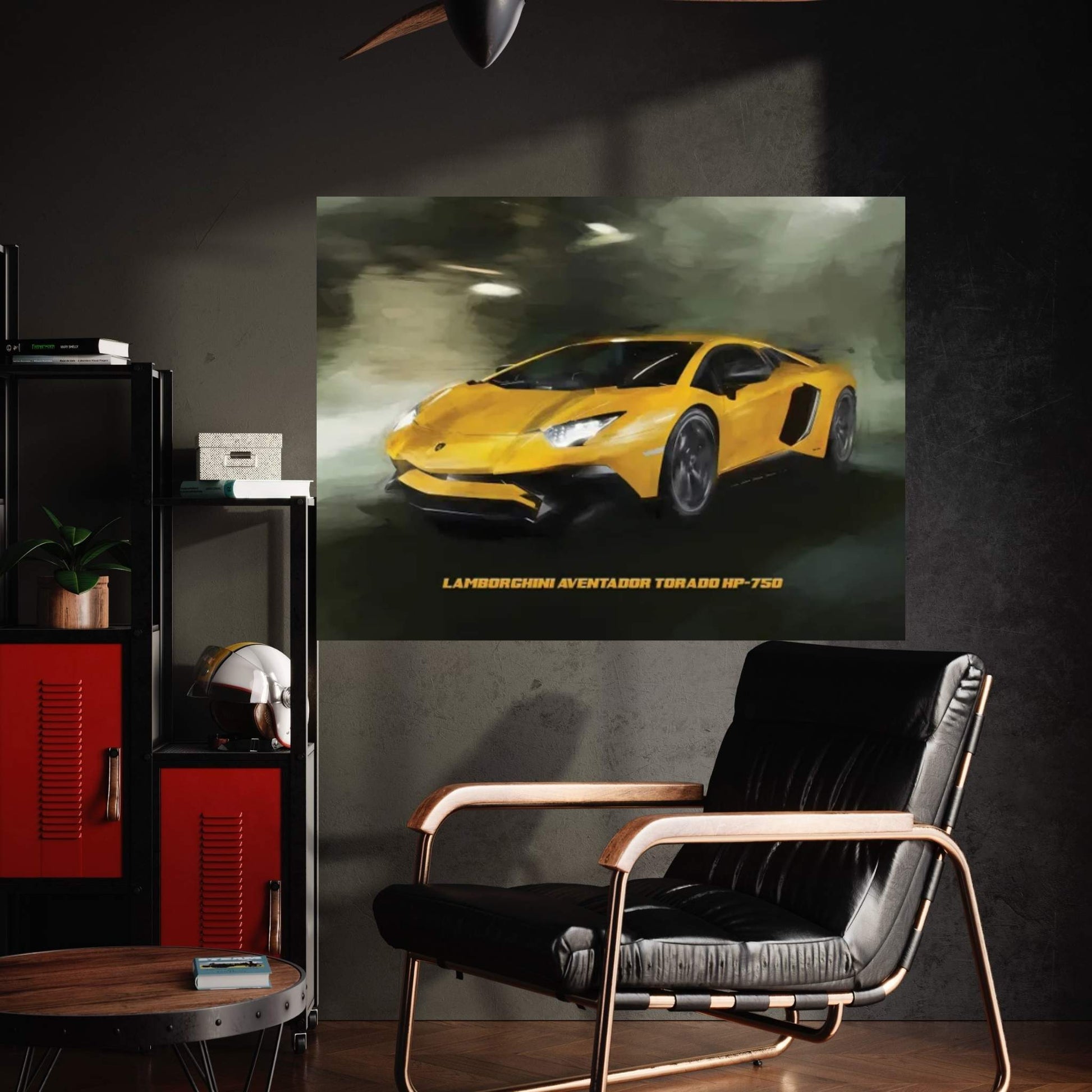 Lamborghini Aventador Tornado HP-750 In Watercolor Canvas Wall Art - Y Canvas