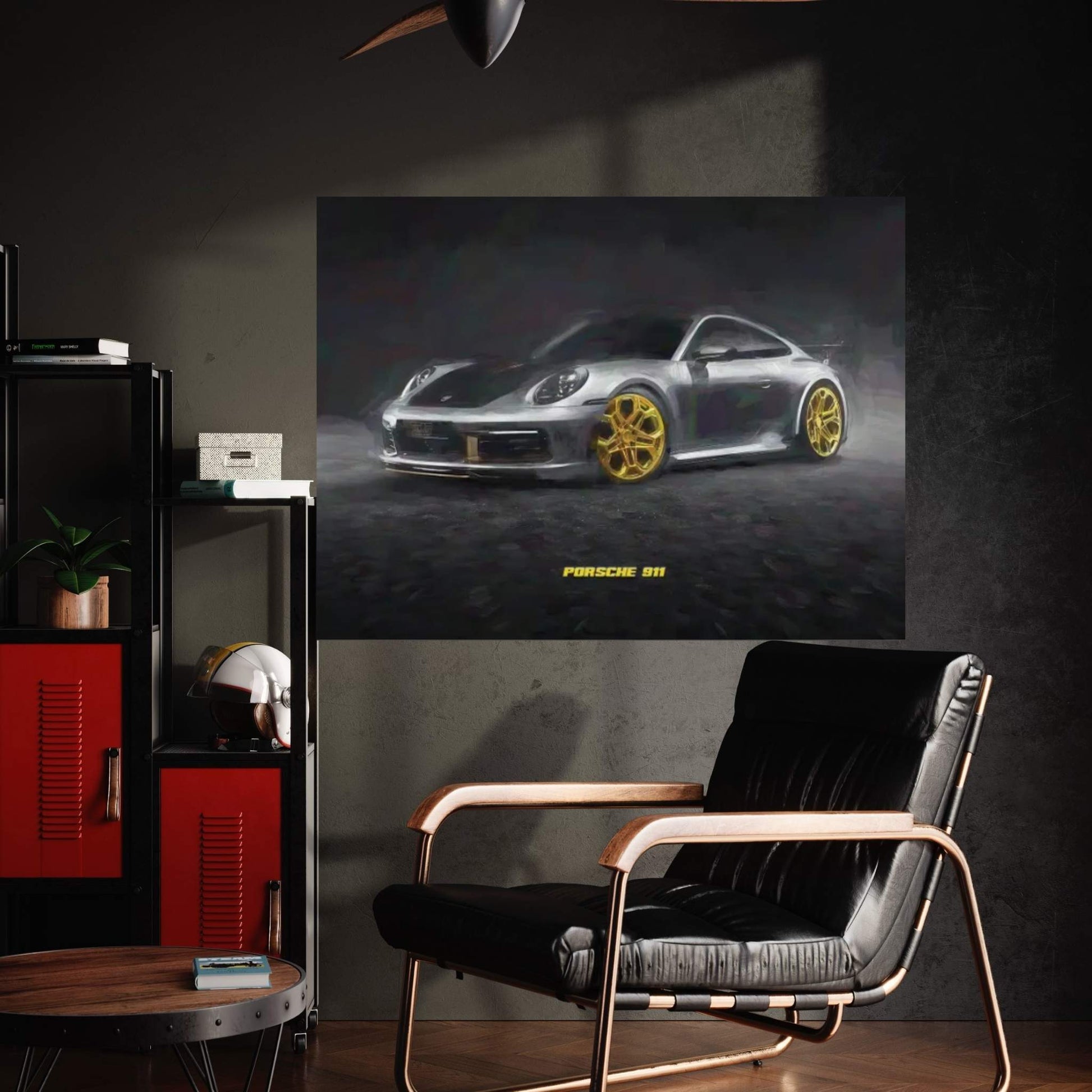 Porsche 911 In Watercolor Canvas Wall Art - Y Canvas