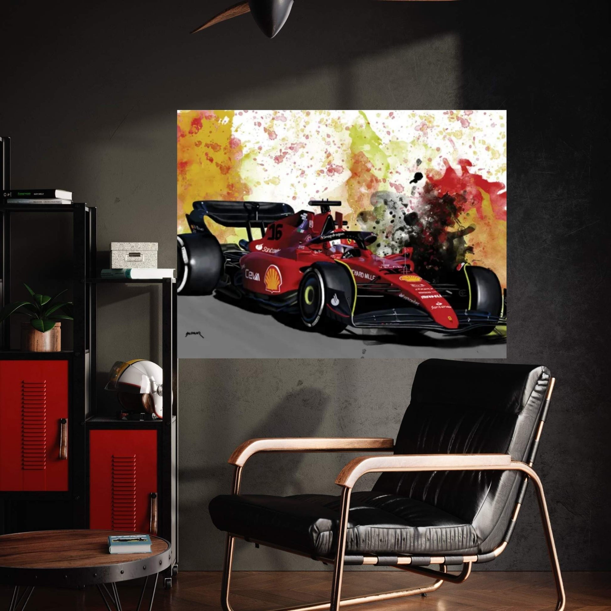 Leclerc's Racecar Canvas Wall Art - Y Canvas