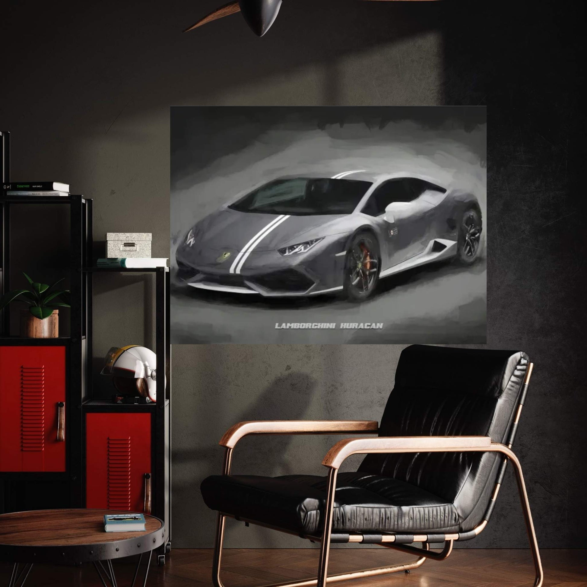 Lamborghini Huracan In Watercolor Canvas Wall Art - Y Canvas