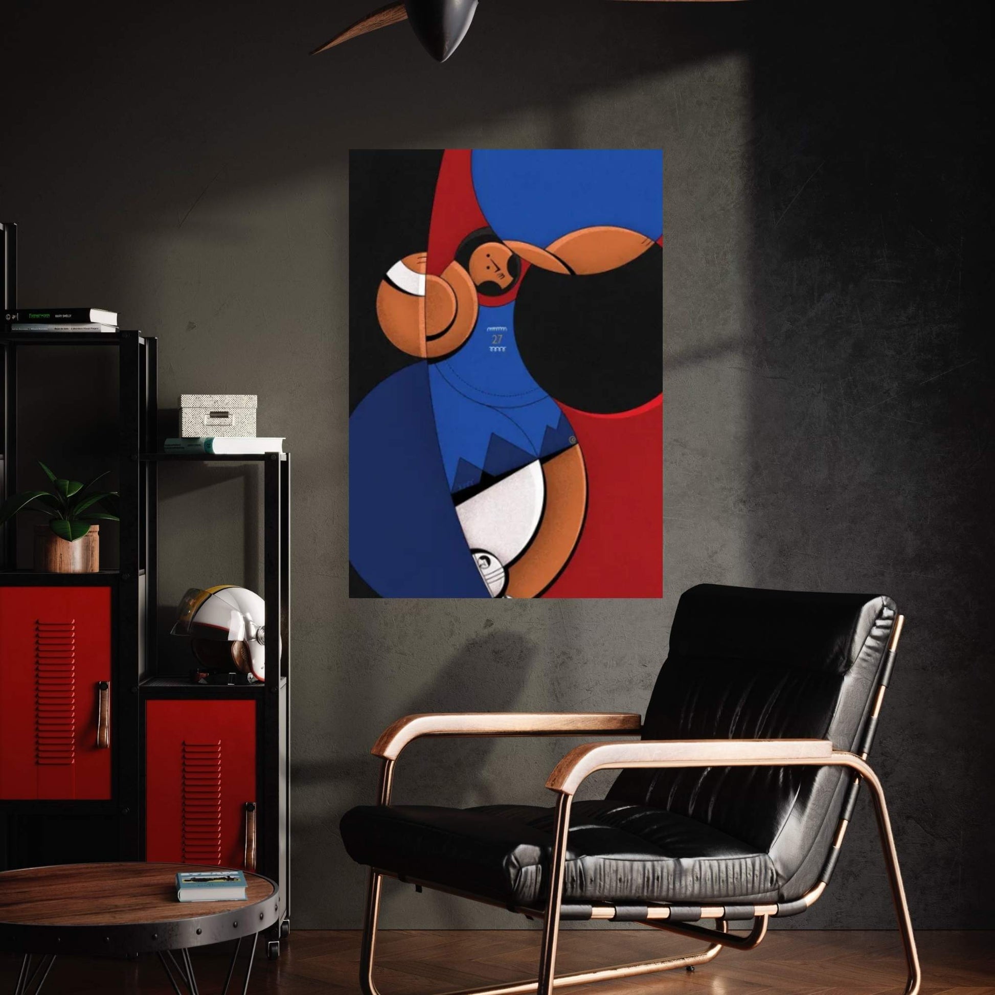Blue Arrow Canvas Wall Art - Y Canvas