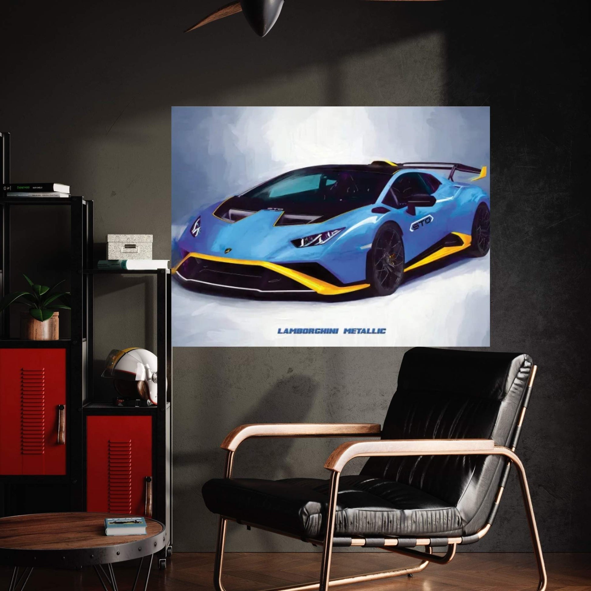 Lamborghini Metallic In Watercolor Canvas Wall Art - Y Canvas