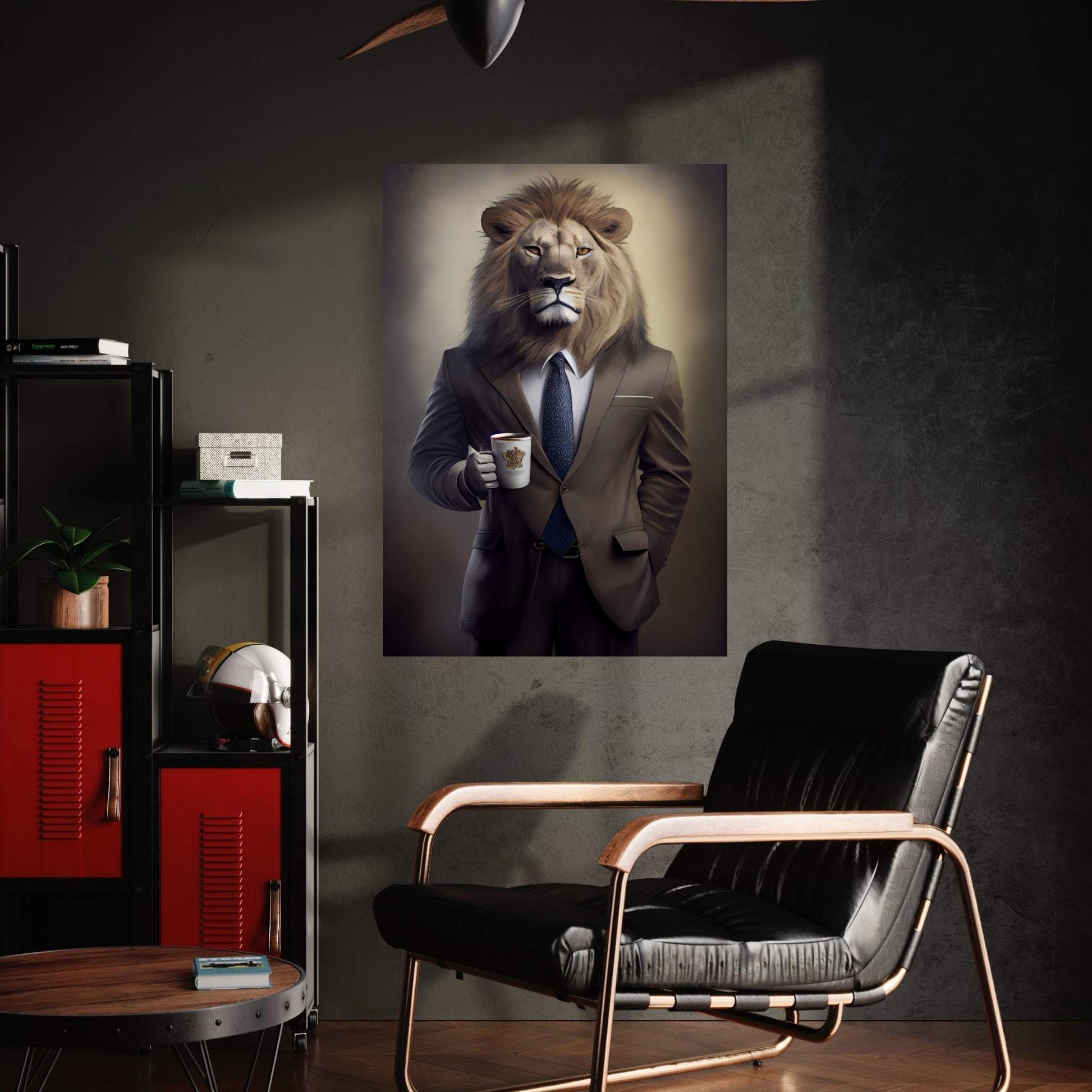 Businnes Lion Wall Art, Lion Canvas Art, Animal Wall Art - Y Canvas