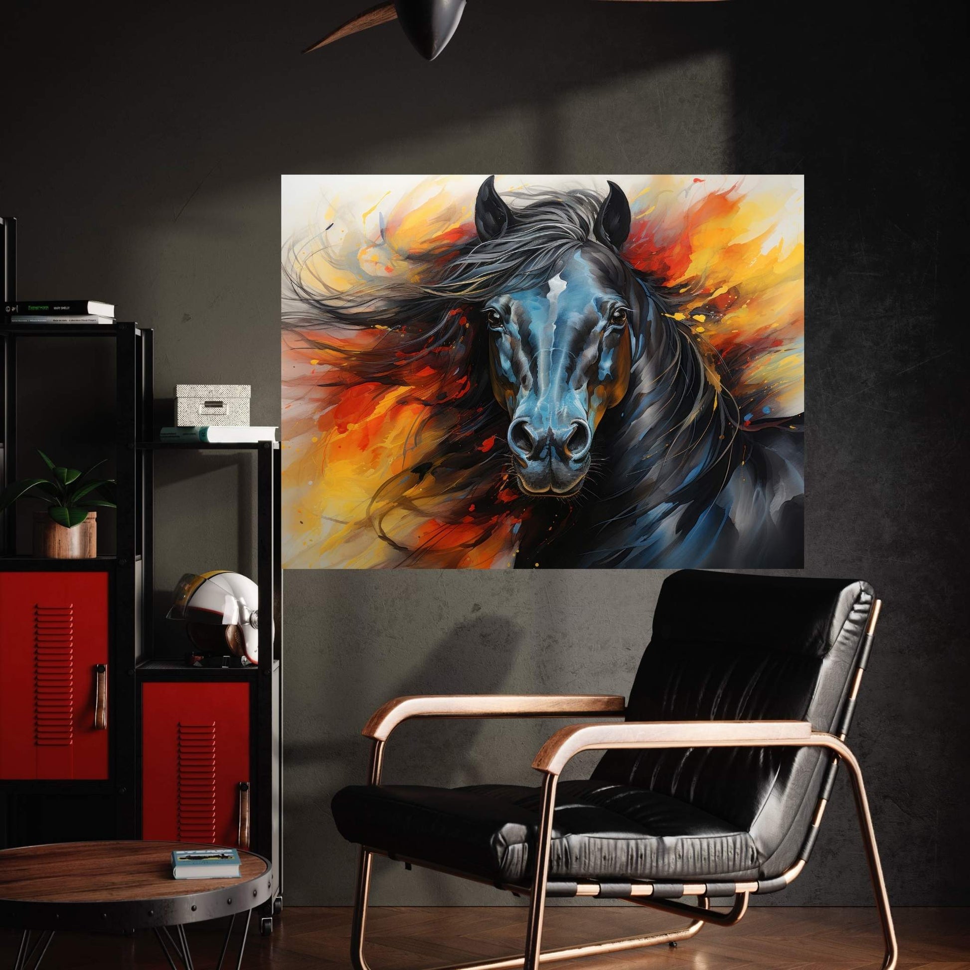 Beautiful Black Horse Canvas Wall Art , Animal Wall Art - Y Canvas