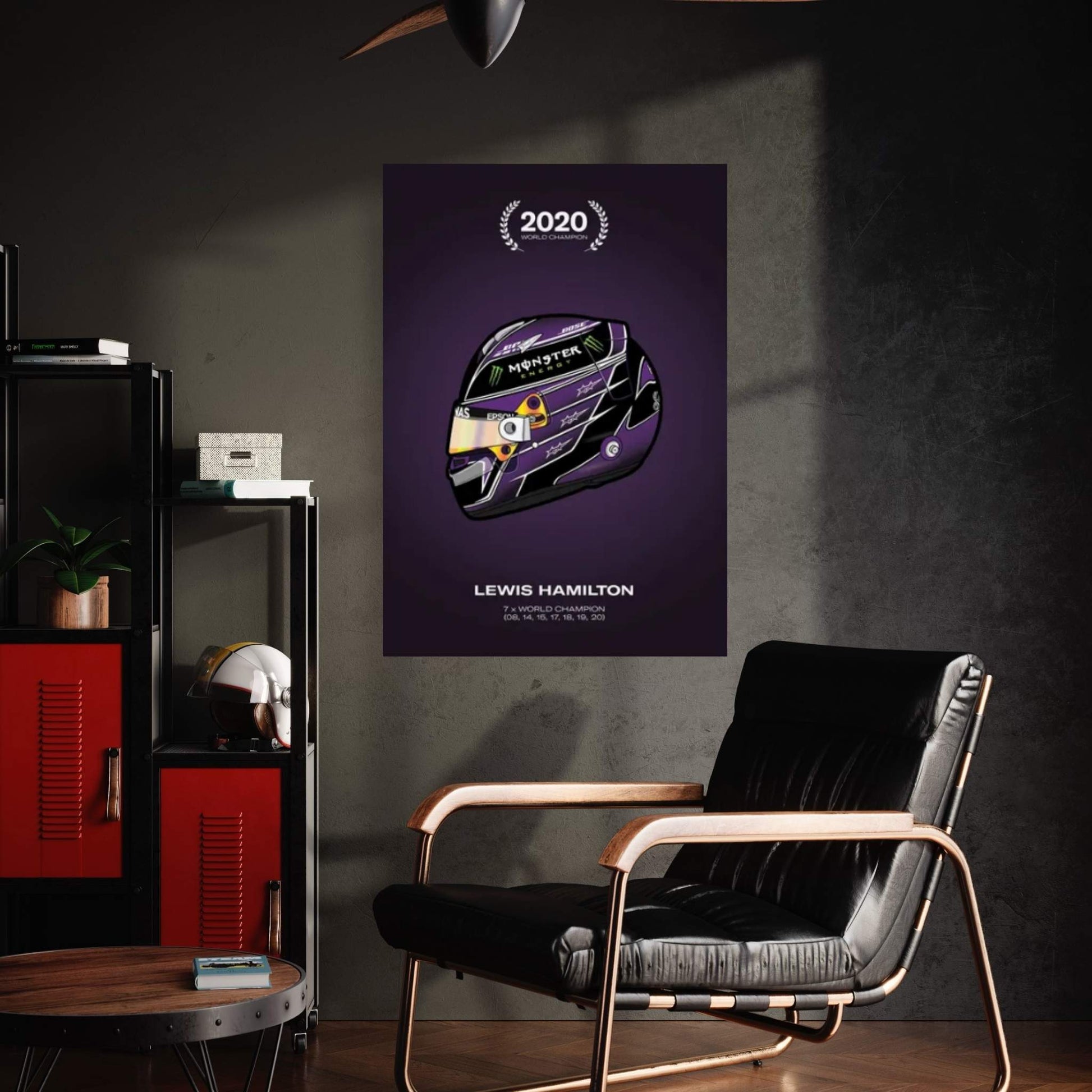 Lewis Hamilton Championship Helmet Canvas Wall Art - Y Canvas
