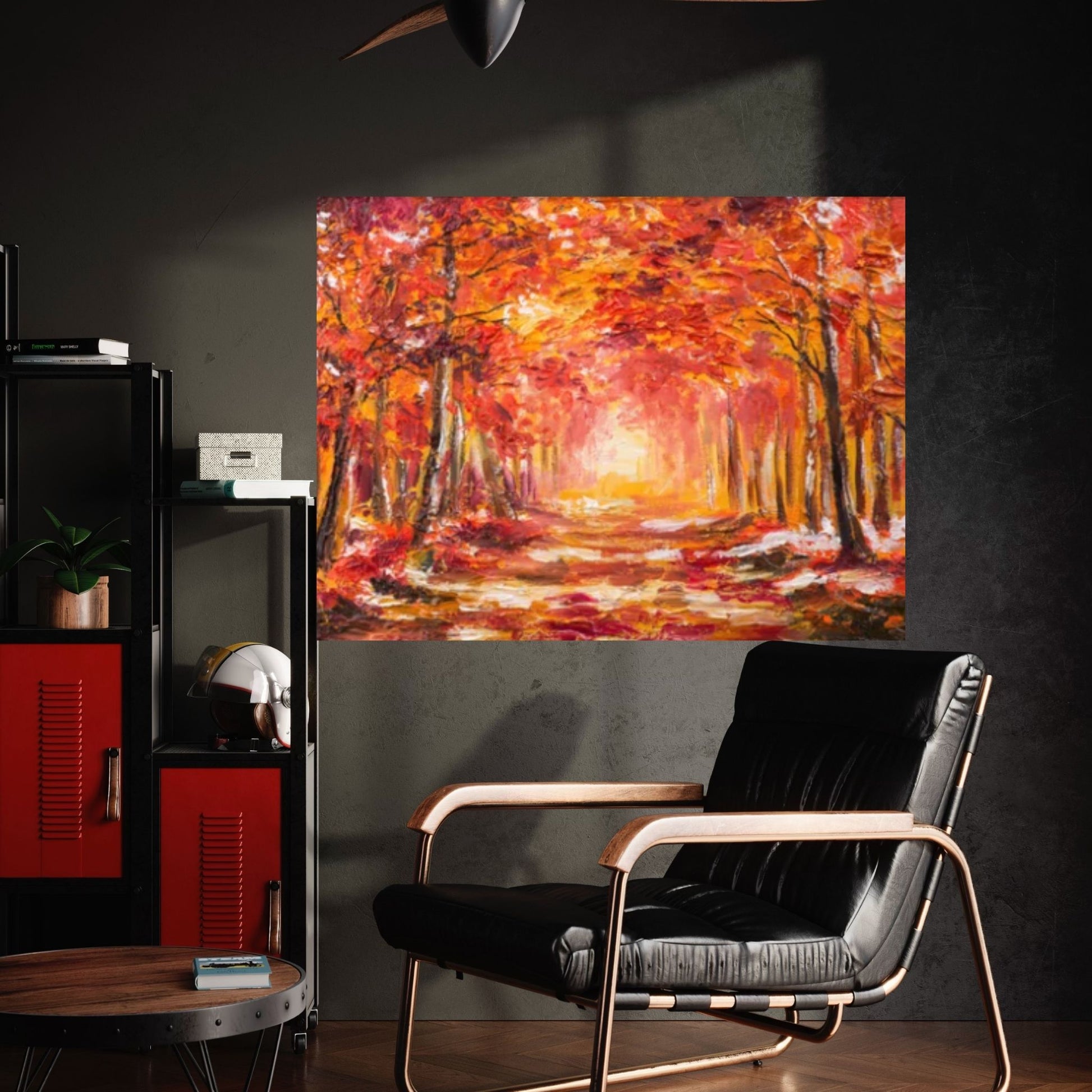 Oil painting landscape - colorful autumn forest Canvas Wall Art, Design Landscape Canvas Wall Art - Y Canvas