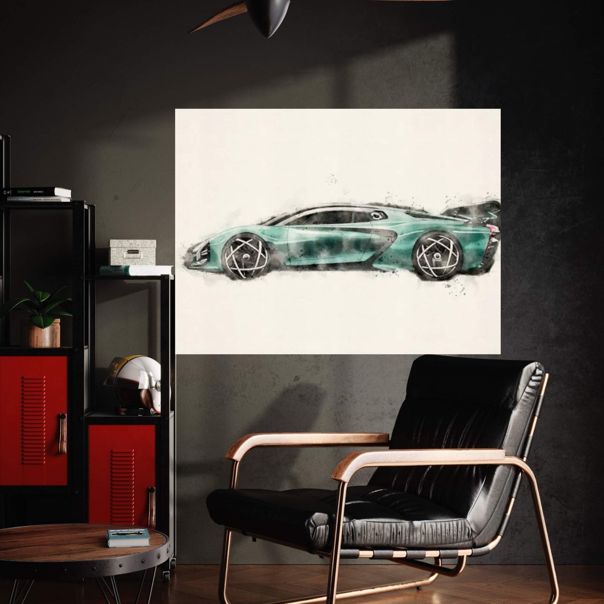 Hongqi S9 In Watercolor vII Canvas Wall Art - Y Canvas