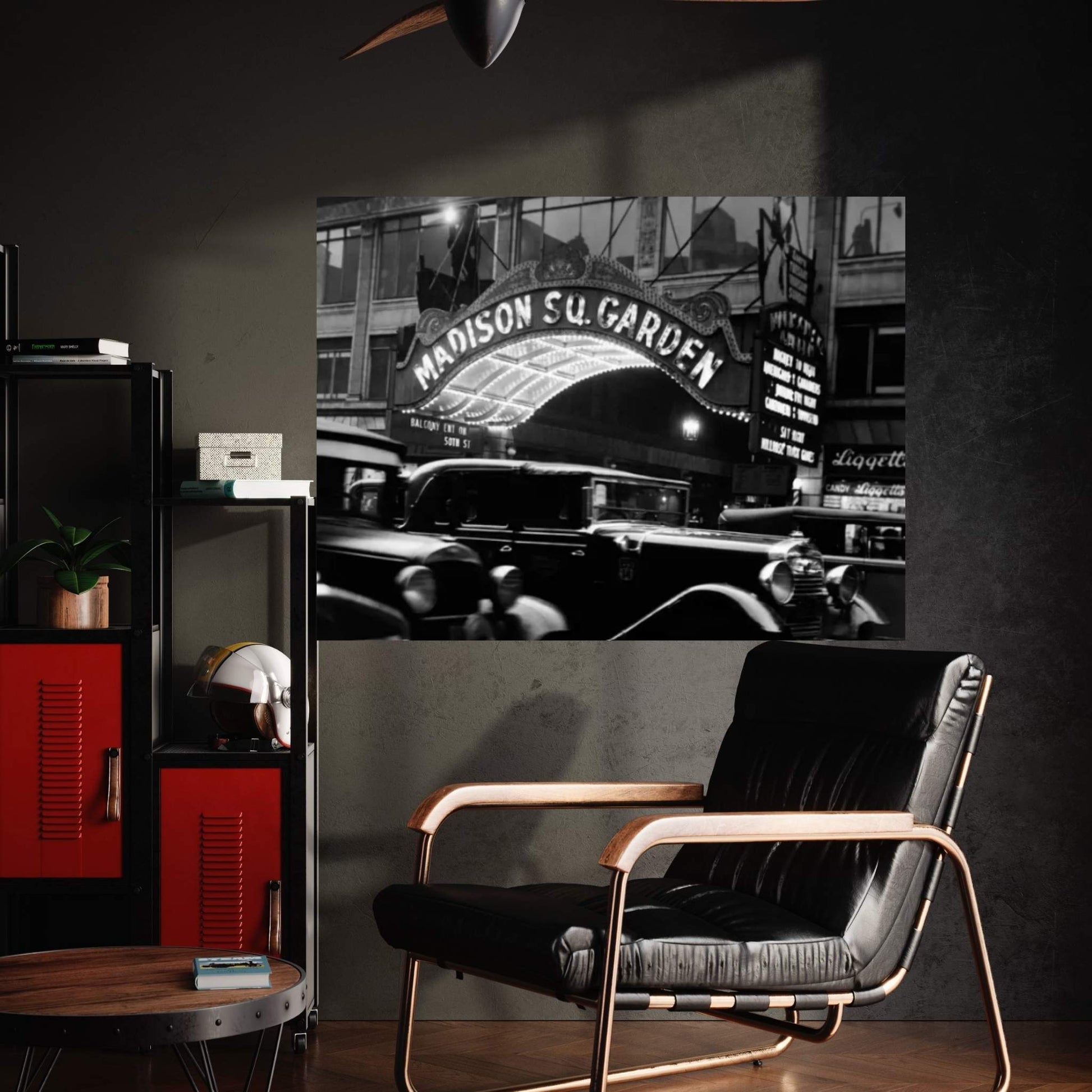 1920s-1930s Cars Taxis Madison Square Garden Marquee At Night Manhattan New York City USA Canvas Wall Art - Y Canvas