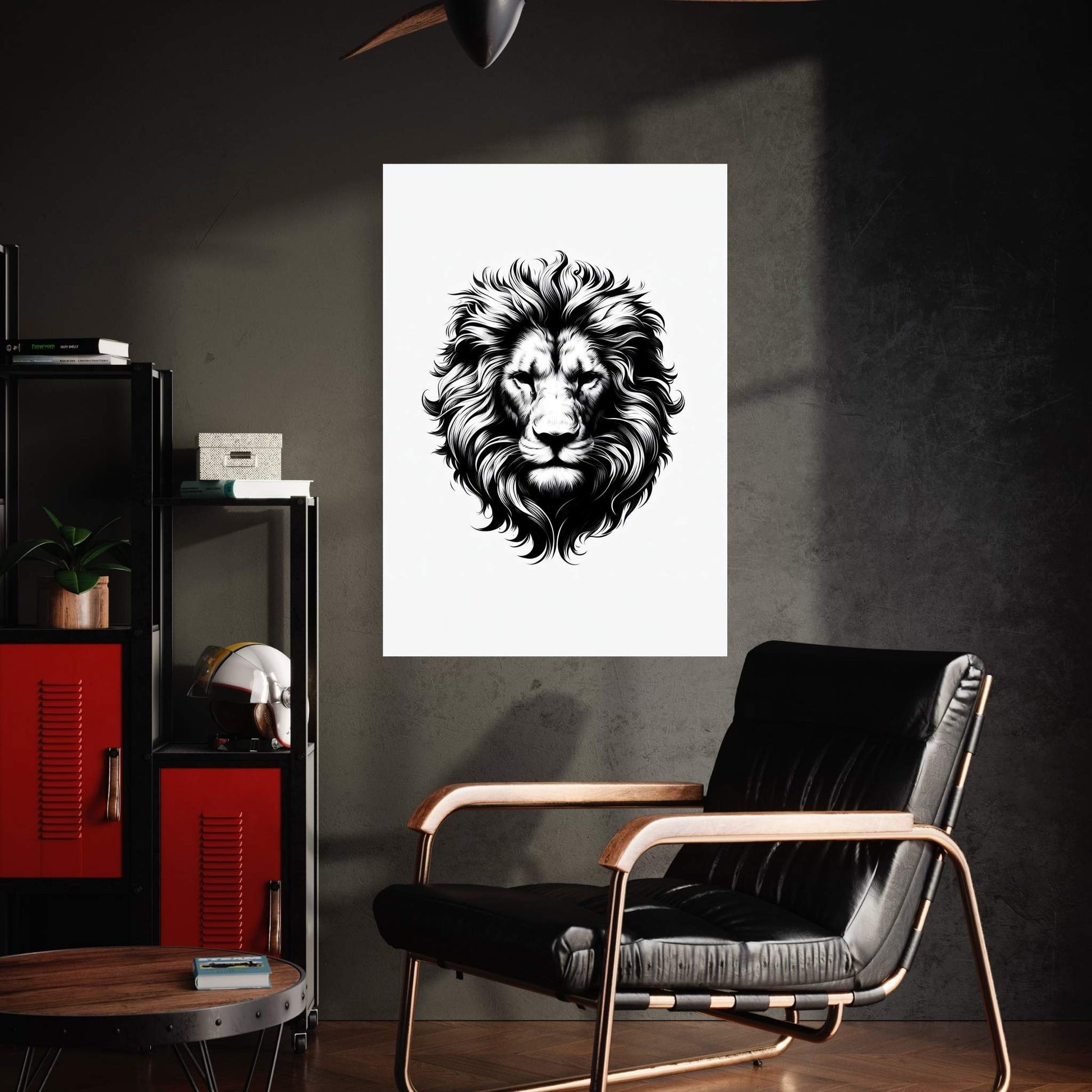 Lion White Black Canvas Wall Art - Y Canvas