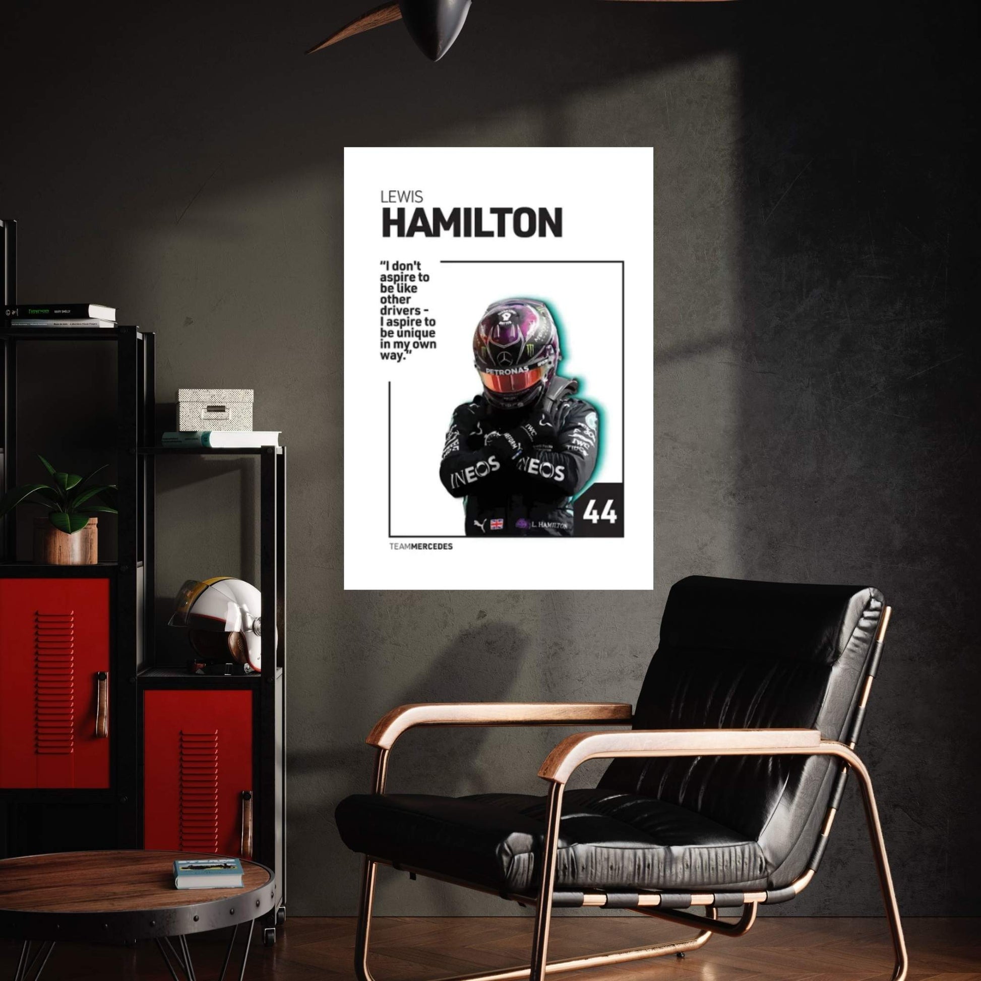 Lewis Hamilton (White) Canvas Wall Art - Y Canvas