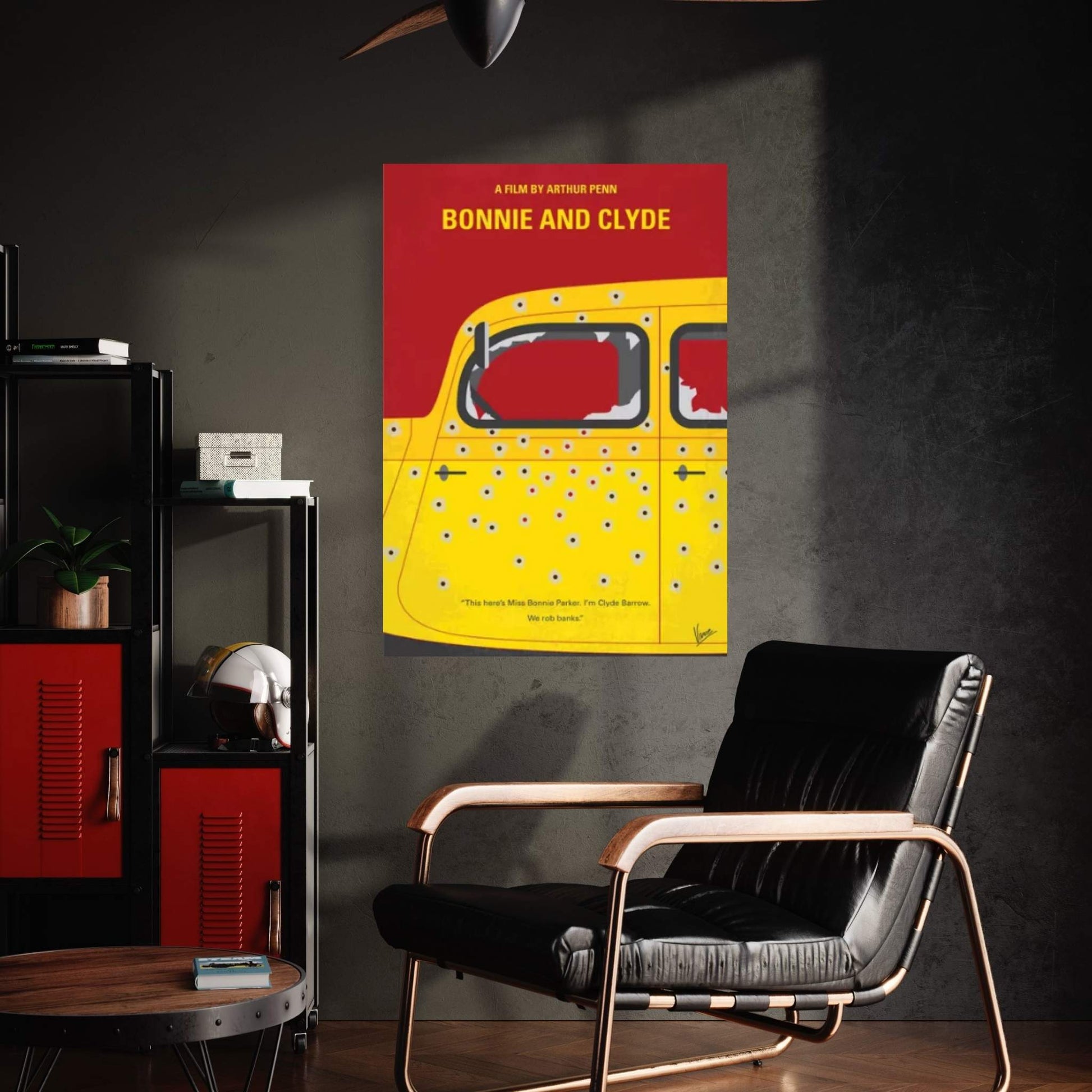 Bonnie And Clyde Minimal Movie Poster Canvas Wall Art - Y Canvas