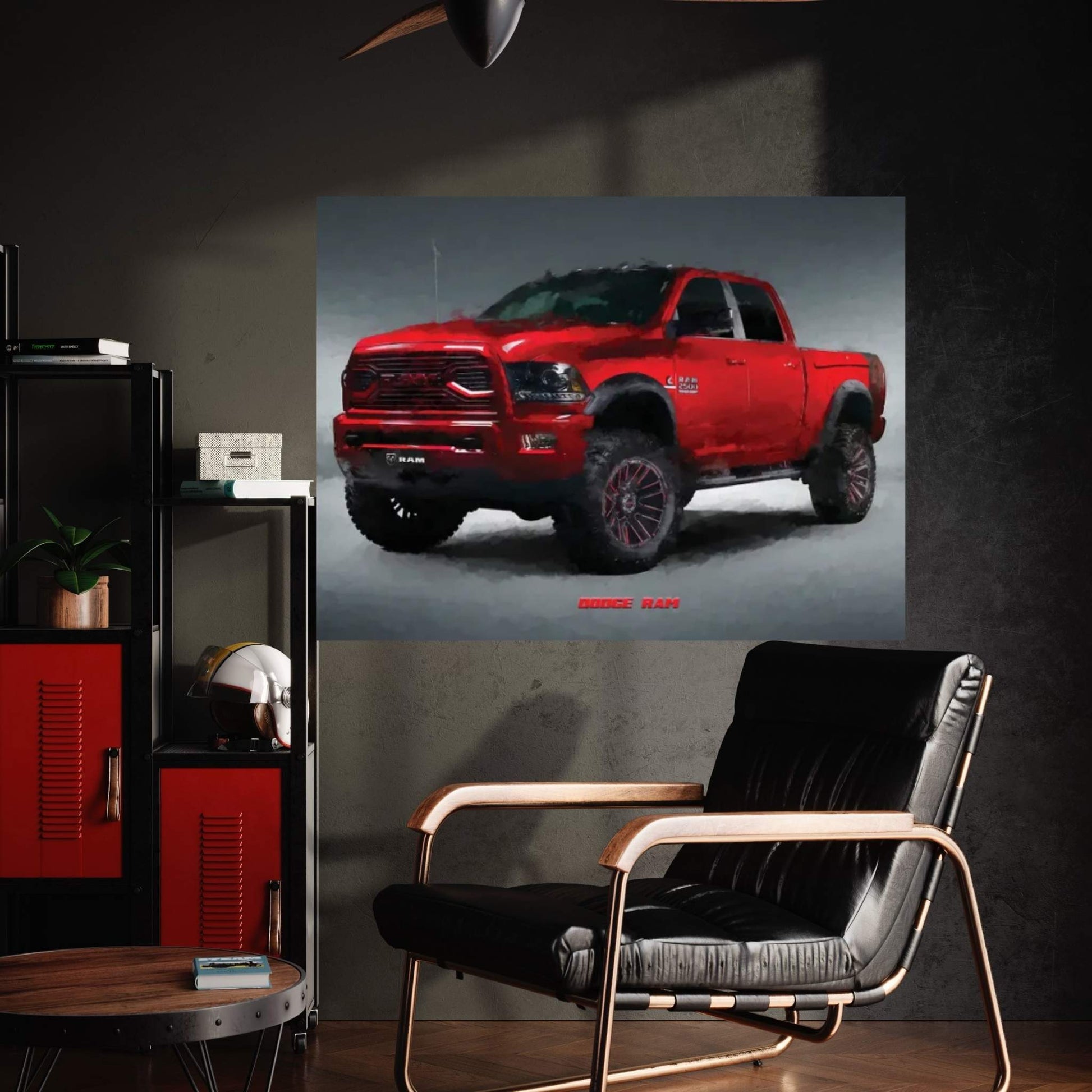 Dodge Ram In Watercolor Canvas Wall Art - Y Canvas