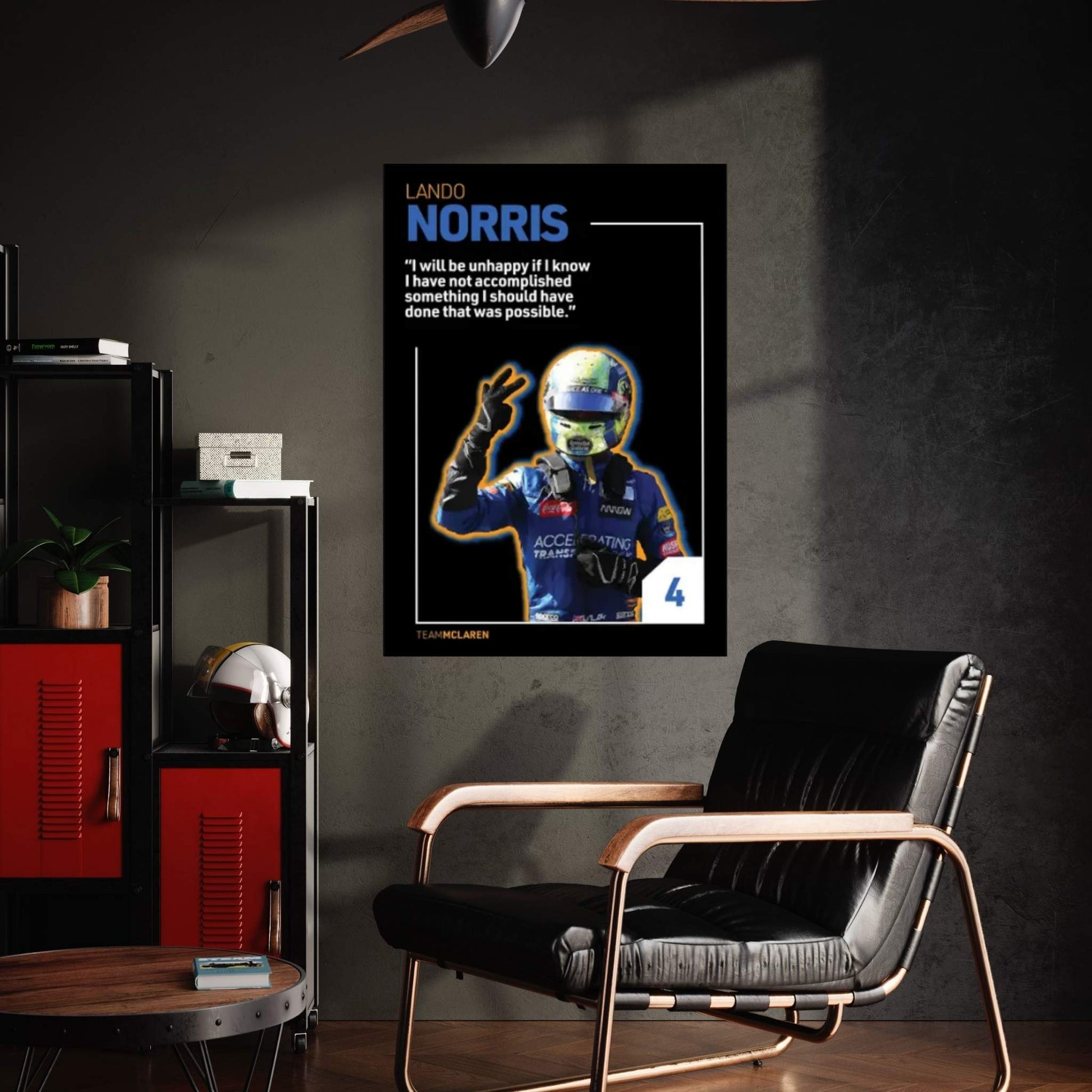 Lando Norris (Black) Canvas Wall Art - Y Canvas