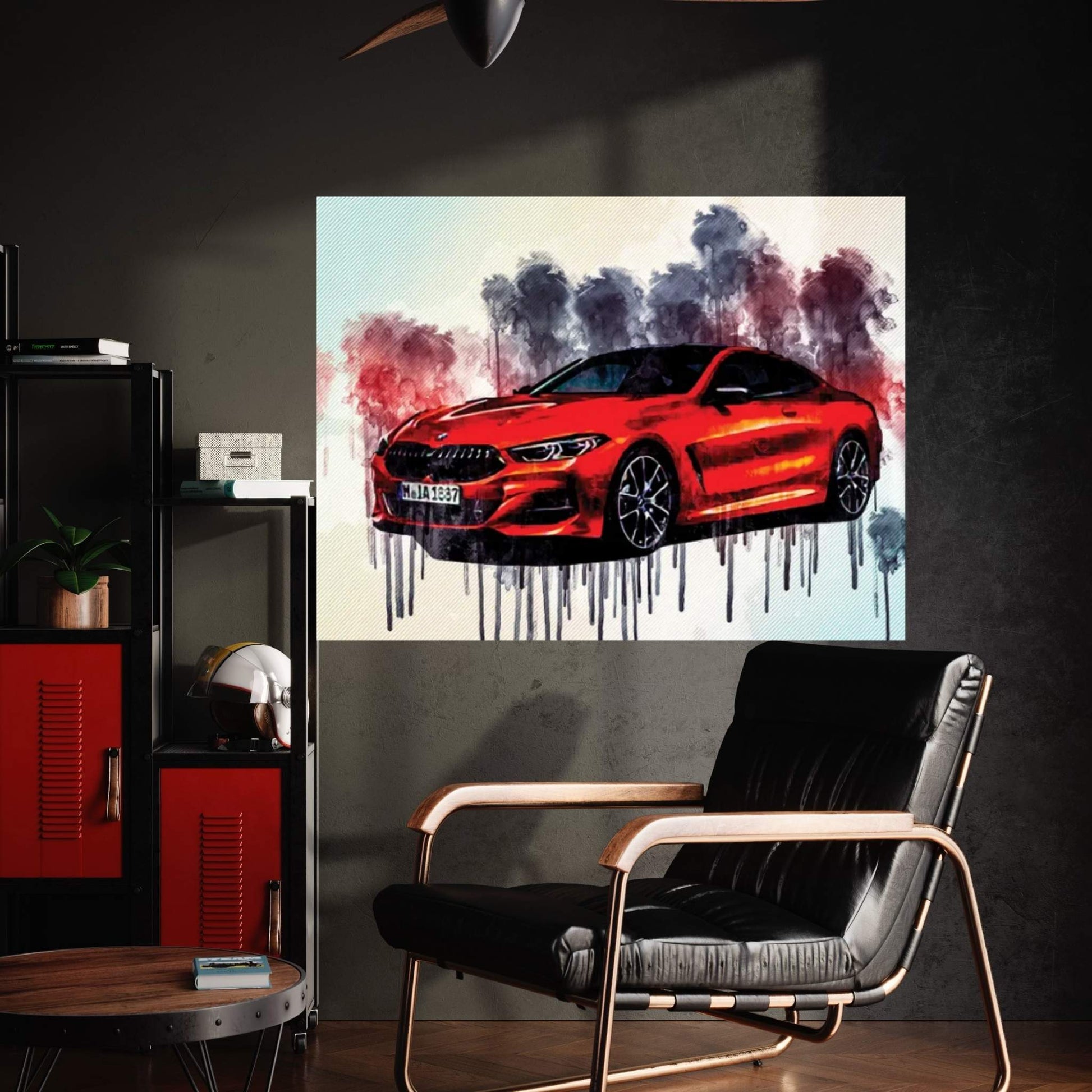 Bmw 8 Series 2019 Orange Sports Front View New Orange Canvas Wall Art - Y Canvas