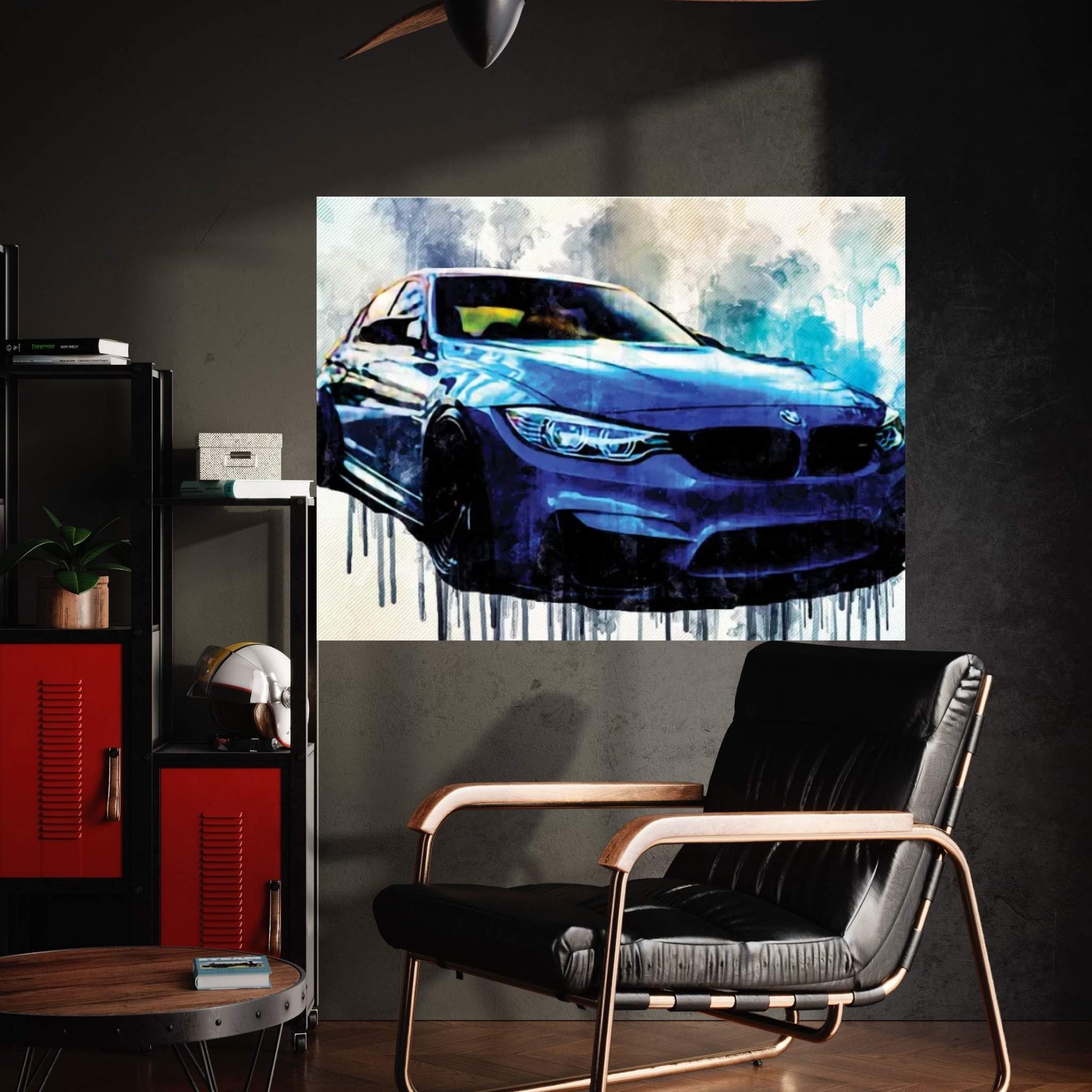 Bmw M3 2018 Front View Luxury Tuning New Blue M3 F80 Tuning Canvas Wall Art - Y Canvas