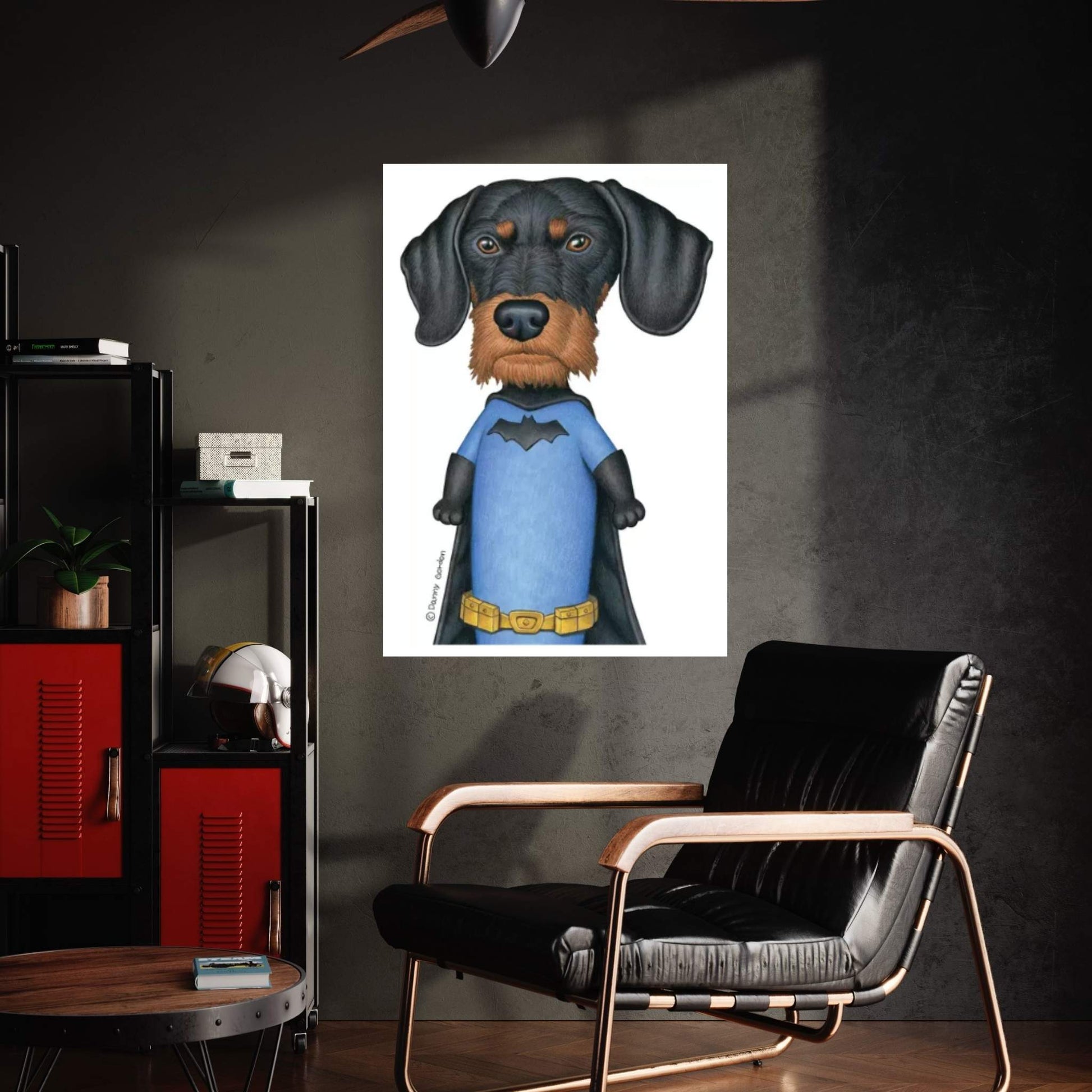 Dachshund Batman Canvas Wall Art - Y Canvas