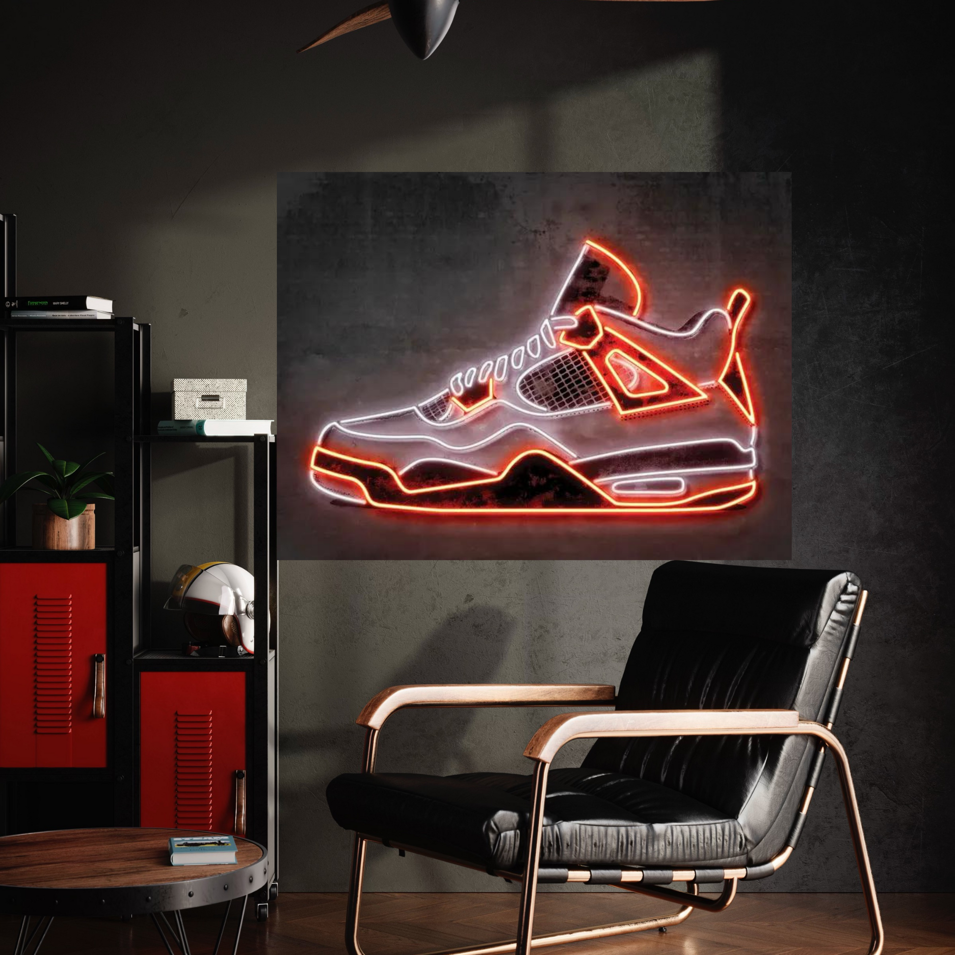 Jordan 4 Gold Canvas Wall Art - Y Canvas